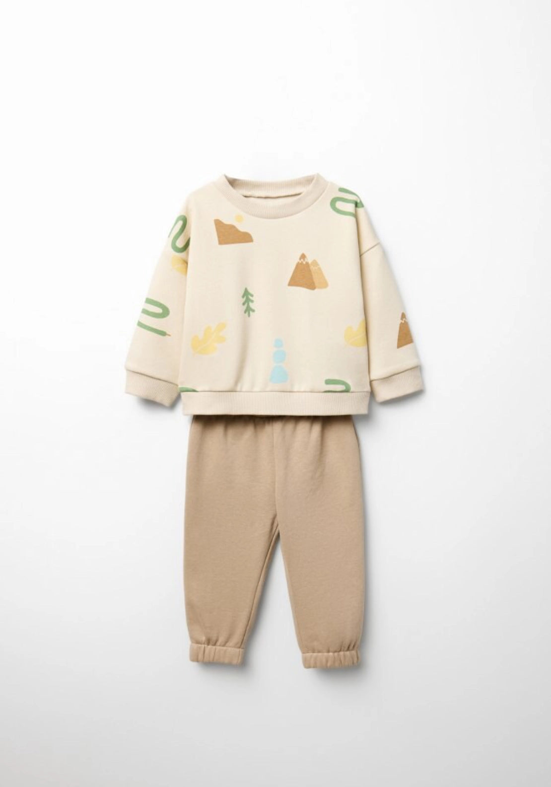 Printed Ribbd Set - Cream