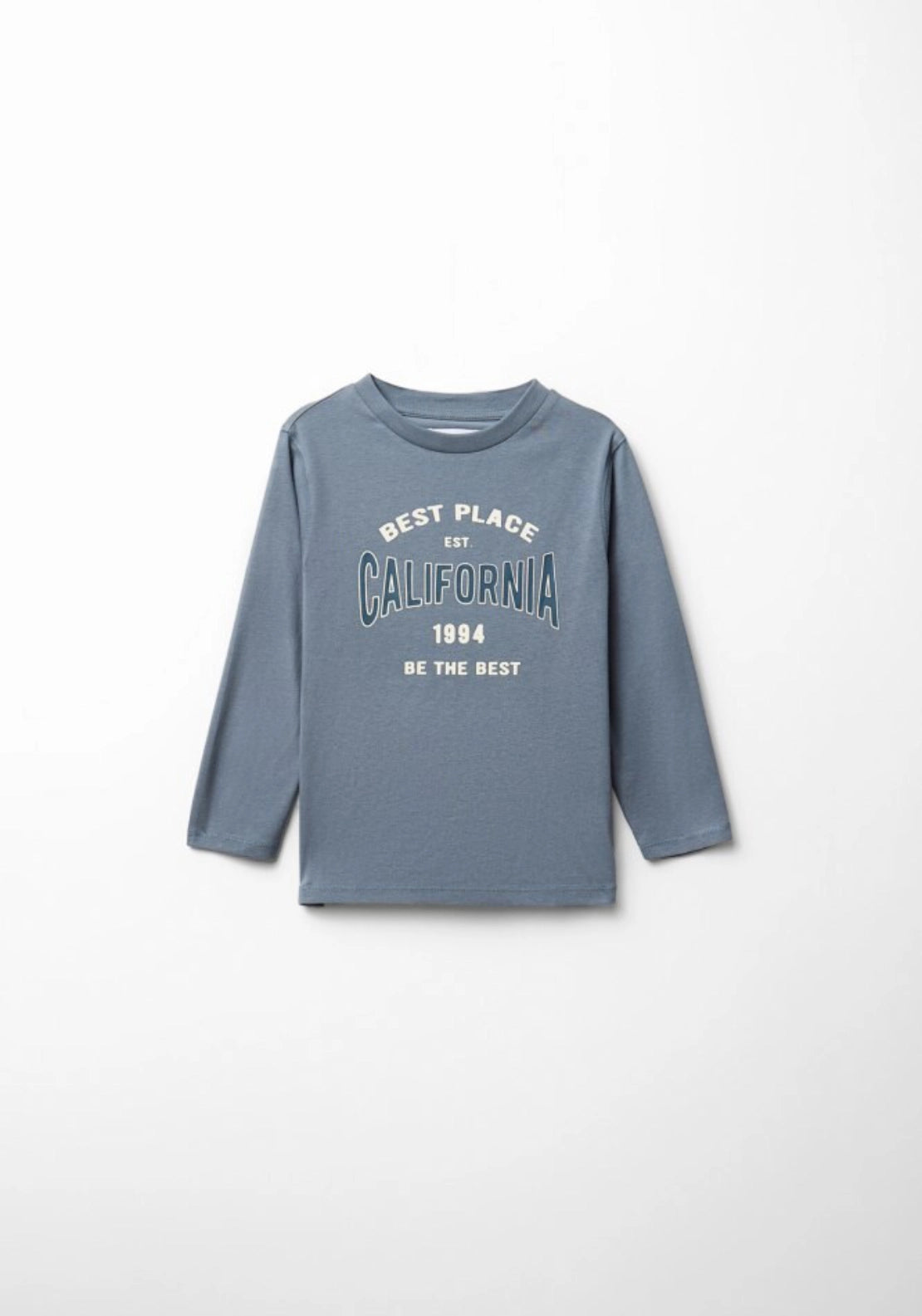 Printed Long Sleeve T-Shirt - Blue