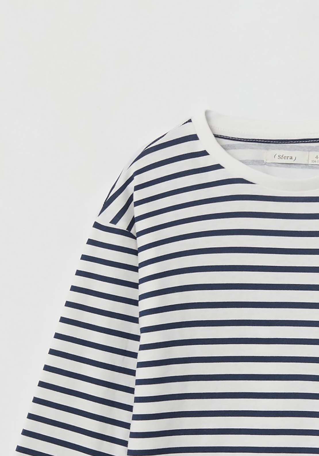 Sfera Striped T-Shirt - Cream 3 Shaws Department Stores