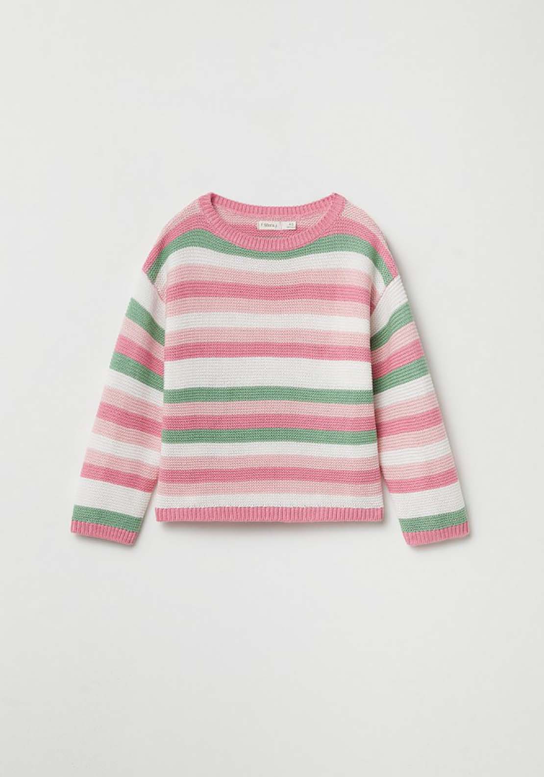 Sfera Stripe Knit Jumper - Pink 1 Shaws Department Stores