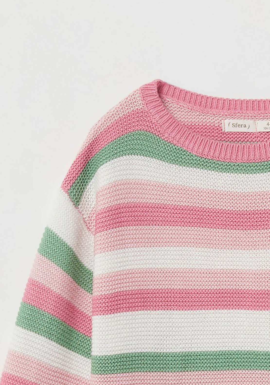 Sfera Stripe Knit Jumper - Pink 2 Shaws Department Stores