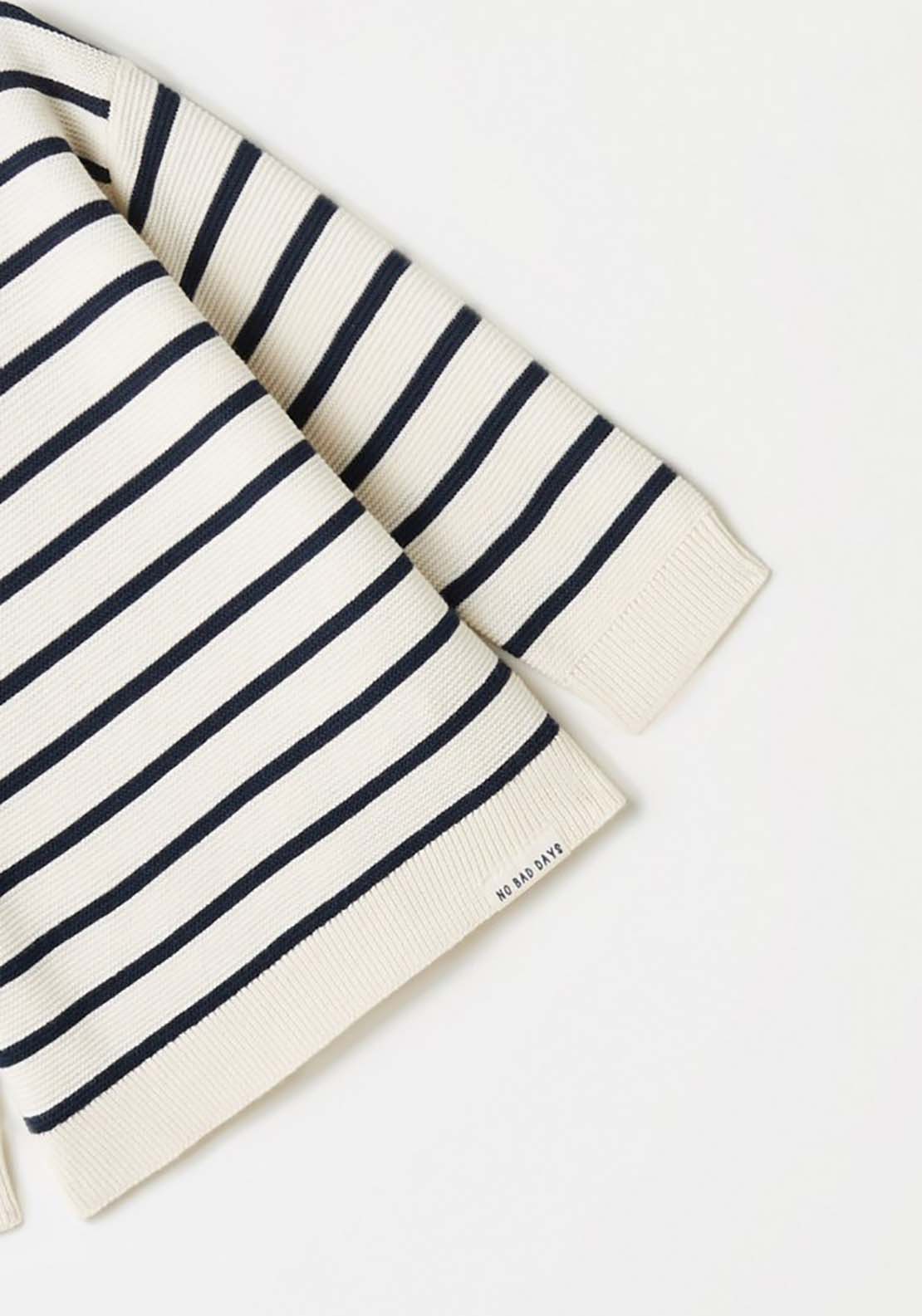 Sfera Basic Stripe Knit Jumper - Cream 3 Shaws Department Stores