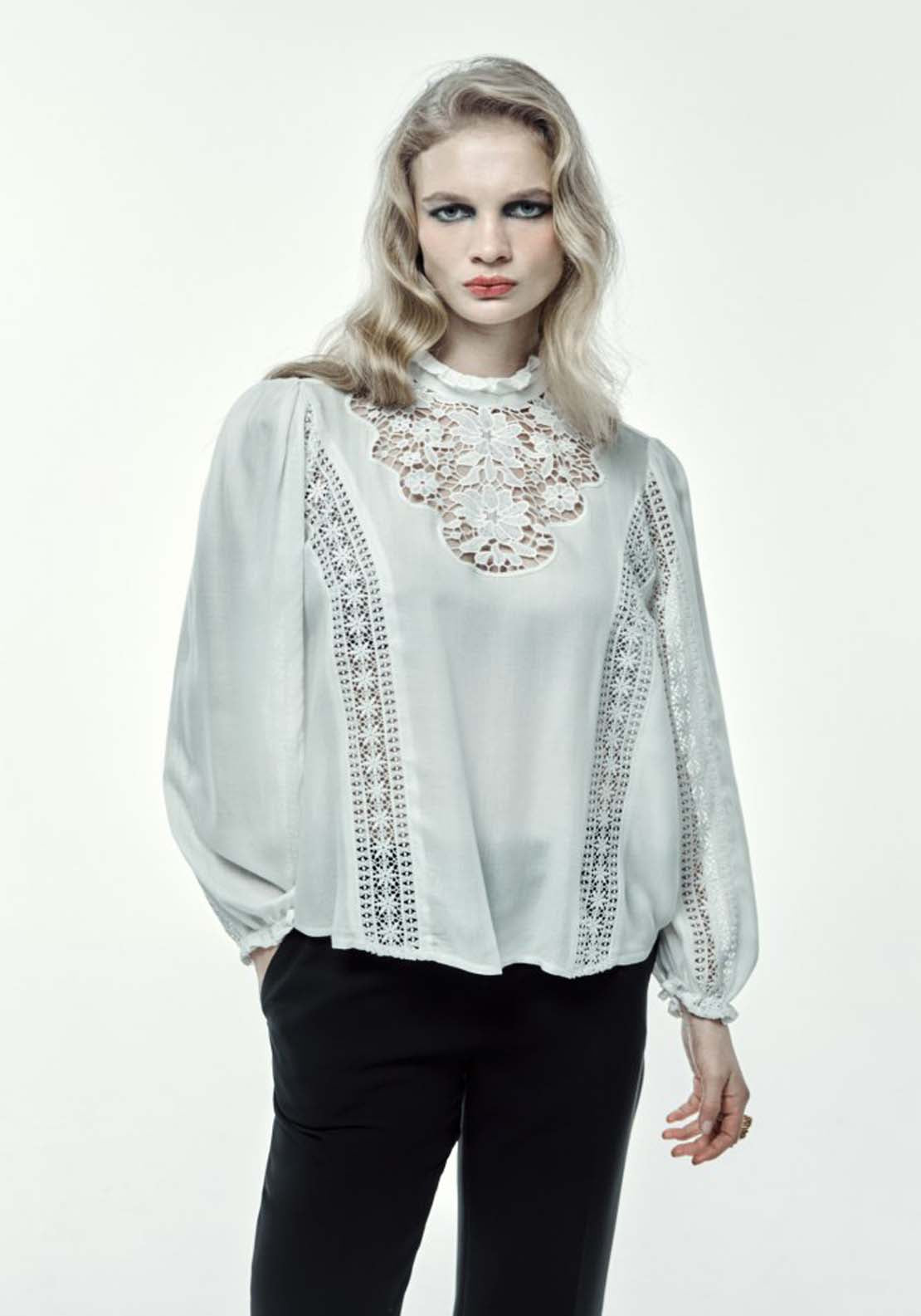 Sfera Long Sleeve Lace Romantic Blouse 1 Shaws Department Stores