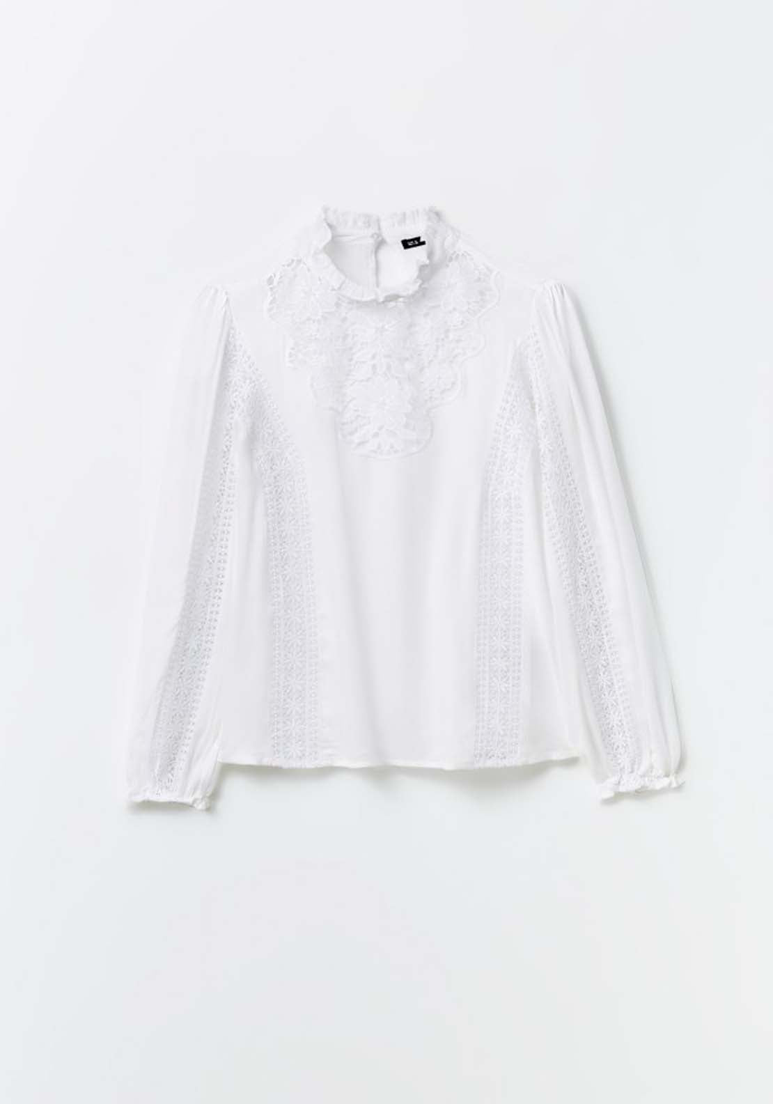 Sfera Long Sleeve Lace Romantic Blouse 6 Shaws Department Stores