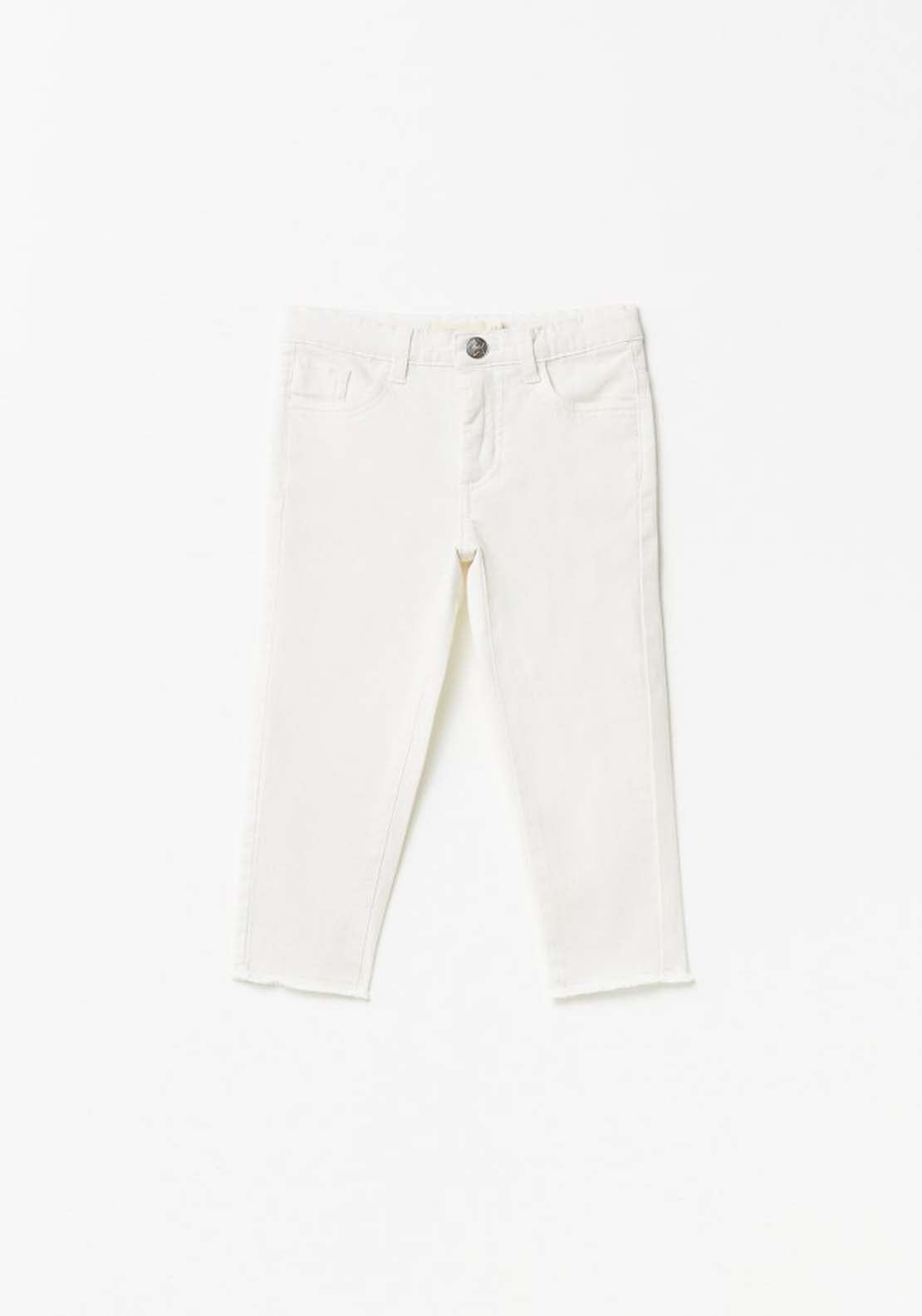 Sfera White Plain Twill Jeans - Cream 1 Shaws Department Stores