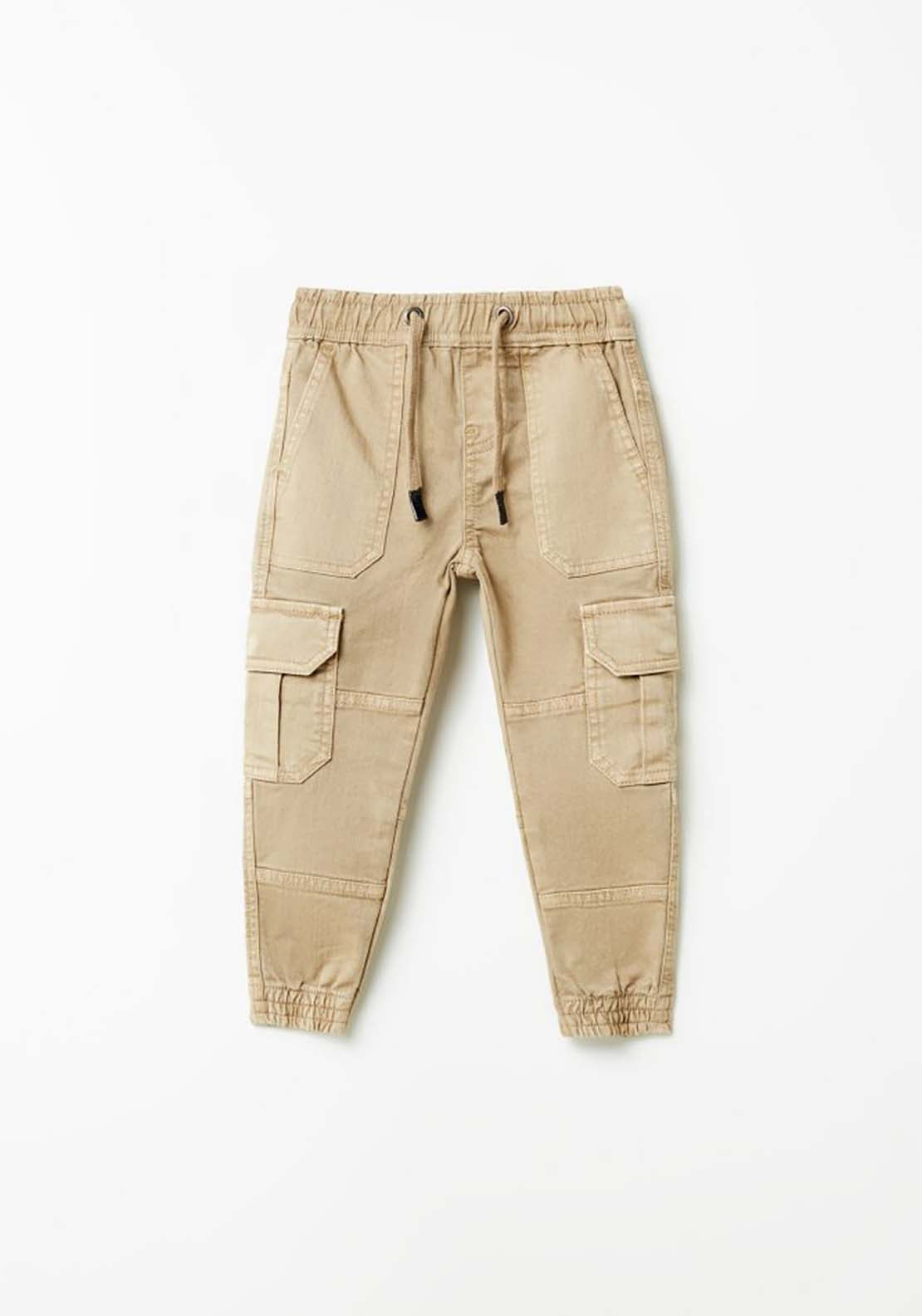 Sfera Cargo Trousers With Elastic Band - Beige 1 Shaws Department Stores