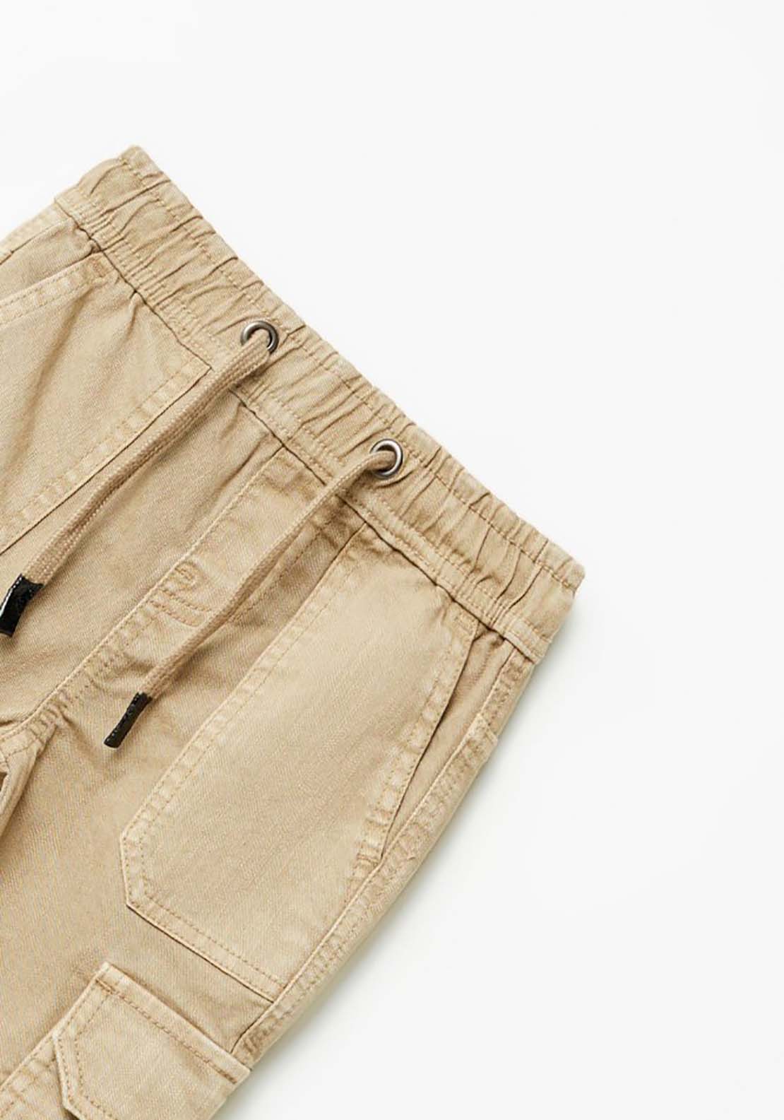 Sfera Cargo Trousers With Elastic Band - Beige 2 Shaws Department Stores