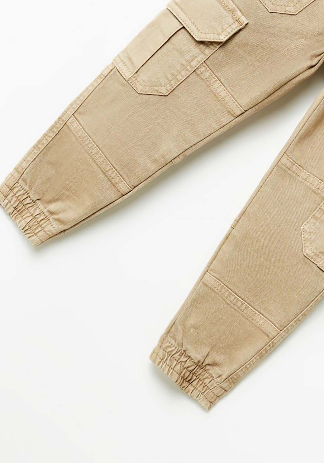 Sfera Cargo Trousers With Elastic Band - Beige 4 Shaws Department Stores