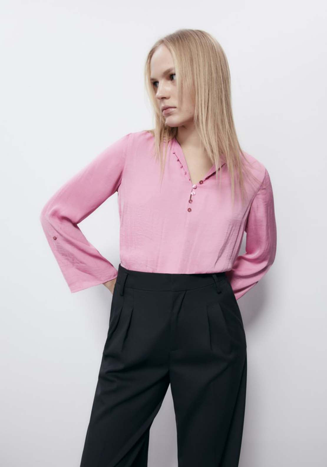Sfera Plain Blouse - Pink 1 Shaws Department Stores