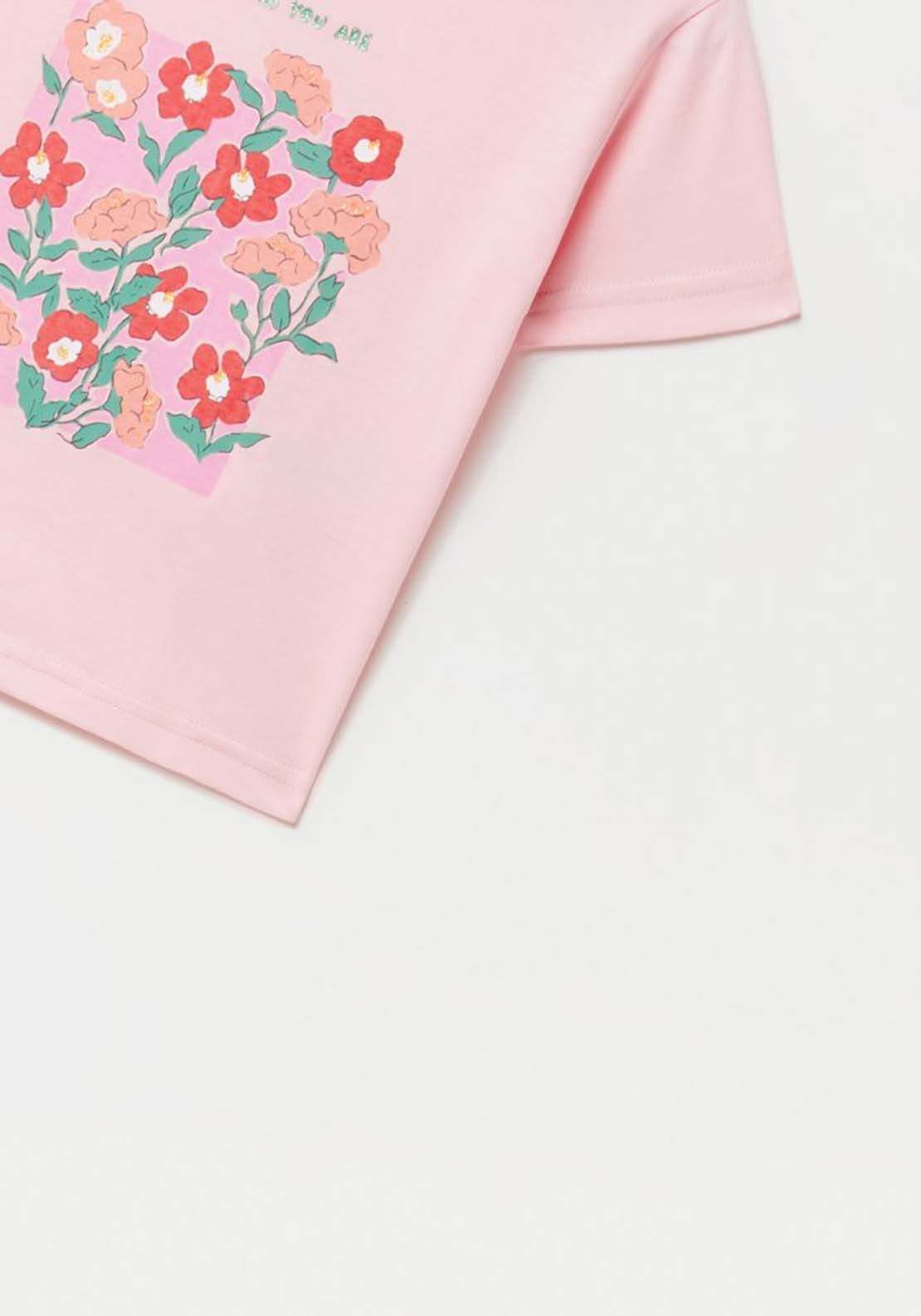 Sfera Flower Print T-Shirt - Pink 2 Shaws Department Stores