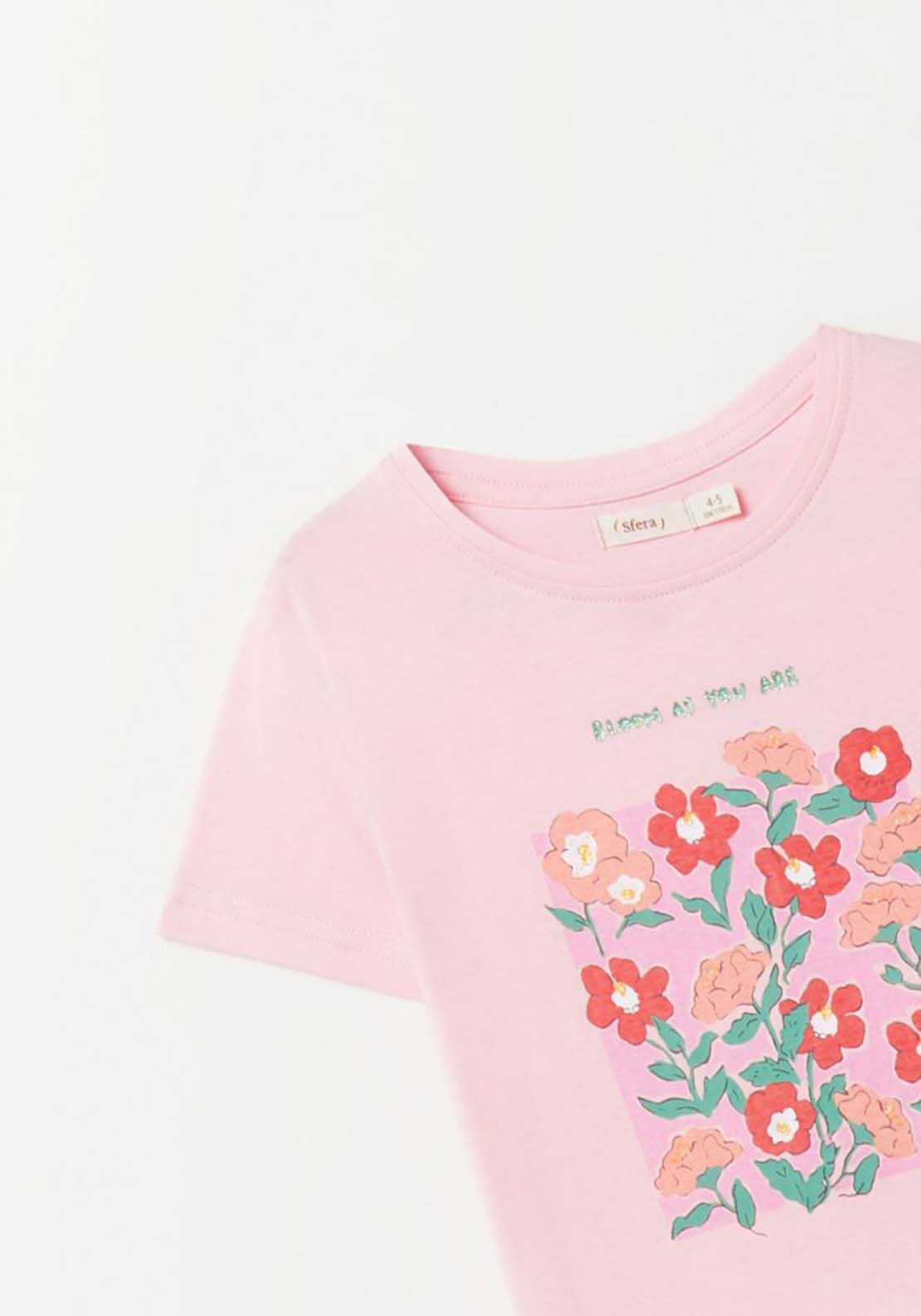 Sfera Flower Print T-Shirt - Pink 3 Shaws Department Stores