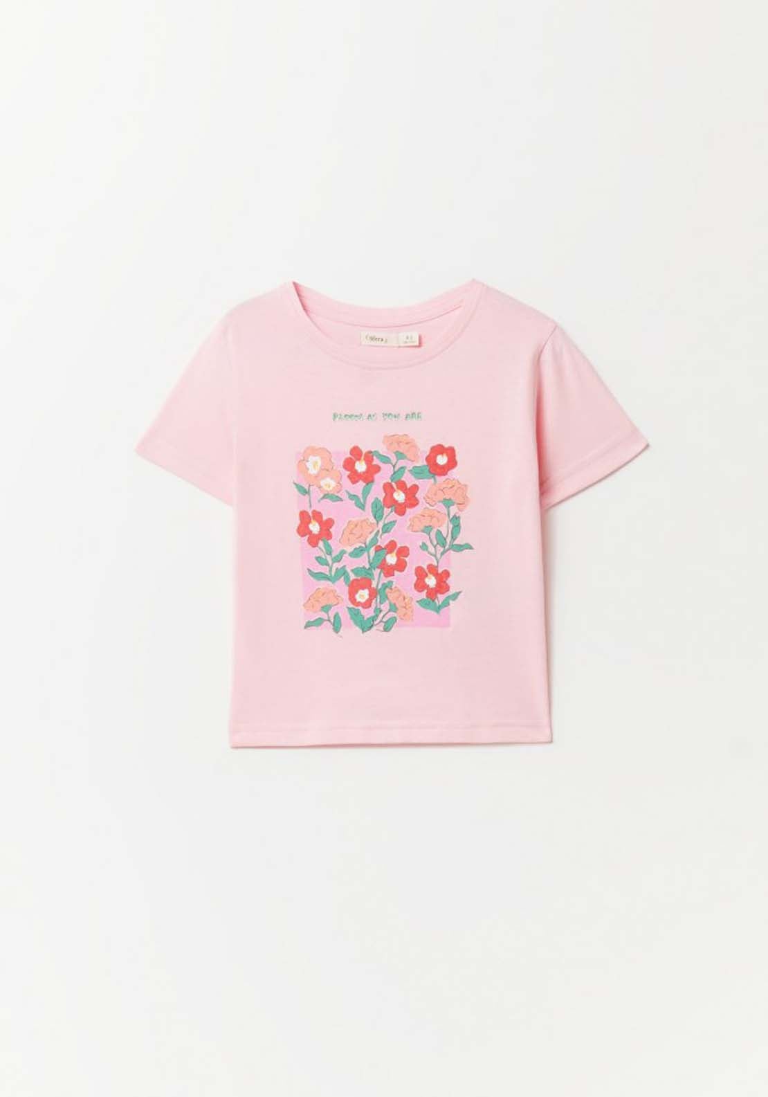 Sfera Flower Print T-Shirt - Pink 1 Shaws Department Stores