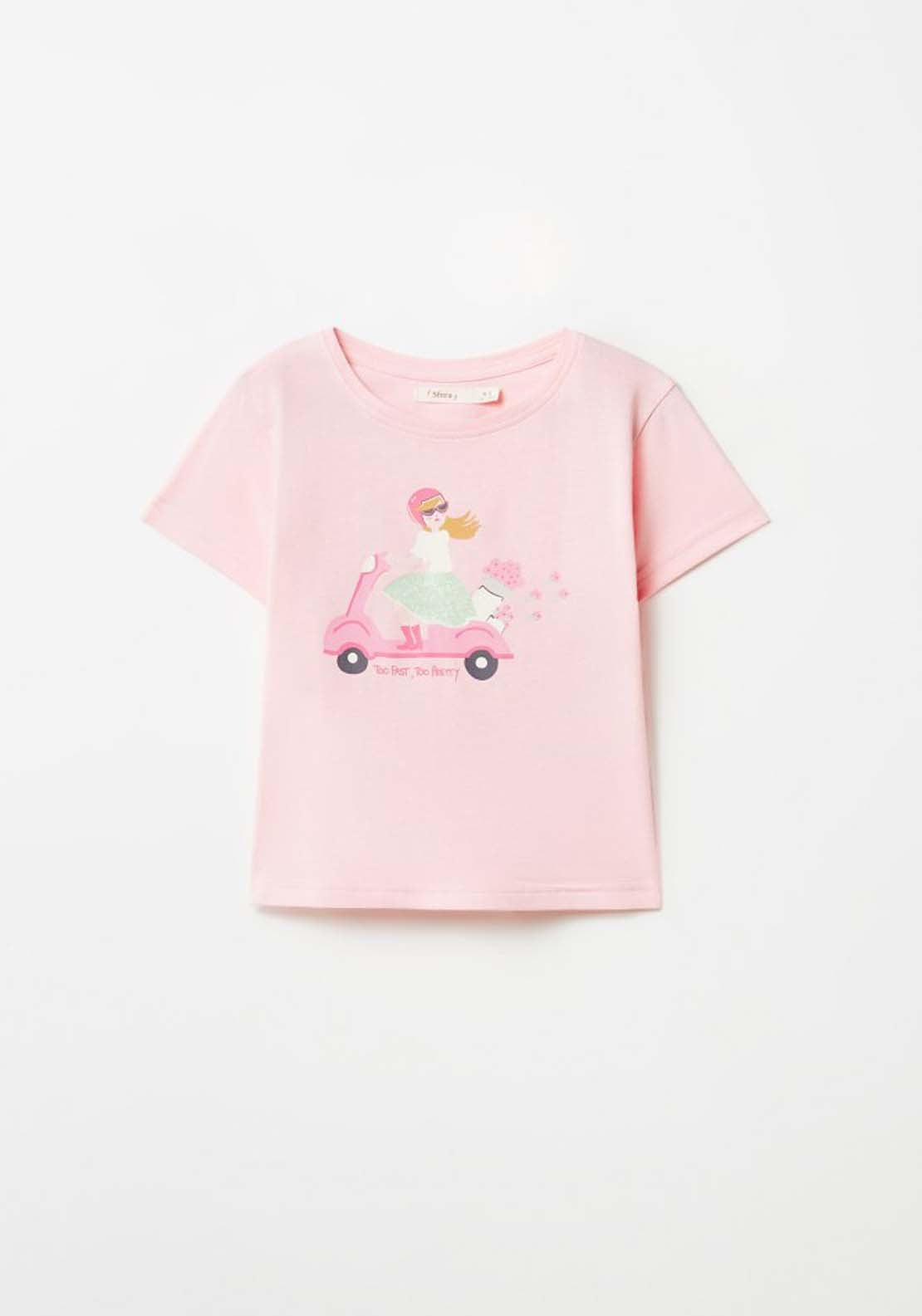 Sfera Moped Print T-Shirt - Pink 1 Shaws Department Stores