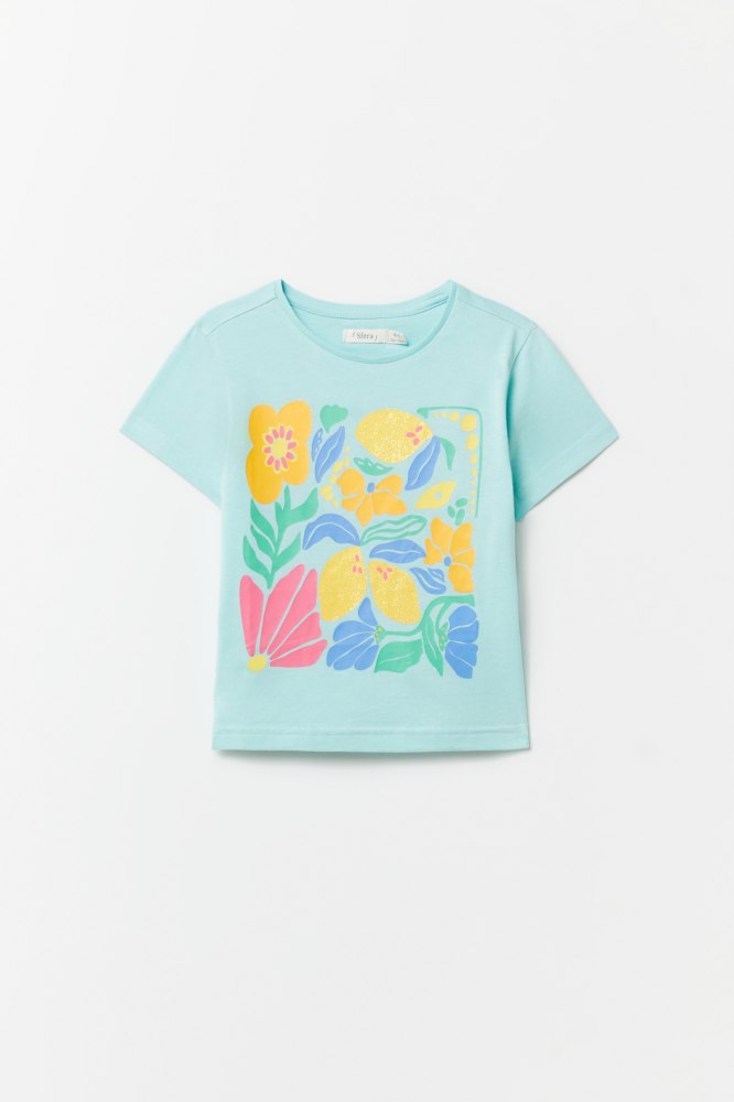 Sfera Floral Print T-Shirt - Blue 1 Shaws Department Stores