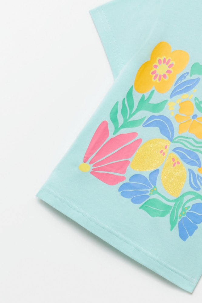 Sfera Floral Print T-Shirt - Blue 3 Shaws Department Stores