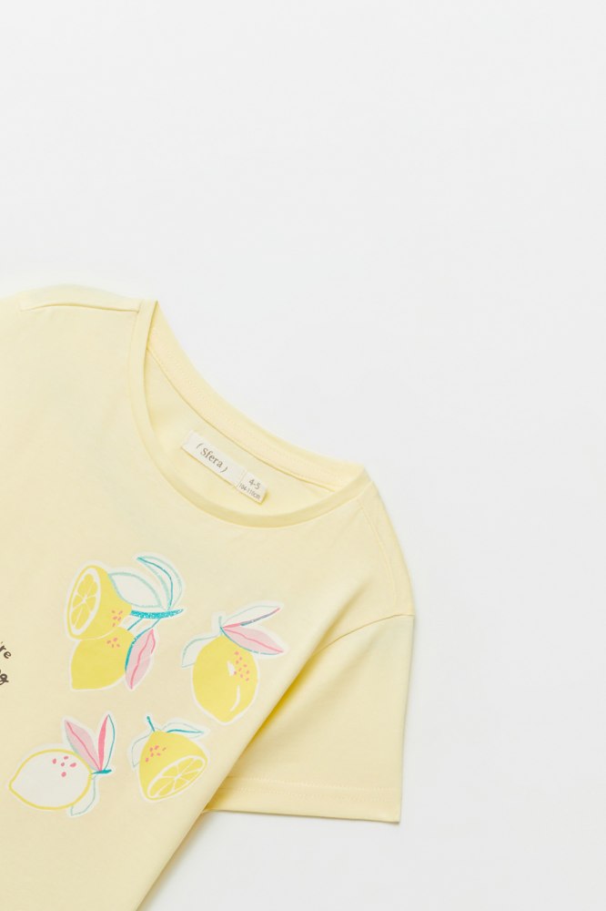 Sfera Lemon Aop T-Shirt - Yellow 2 Shaws Department Stores