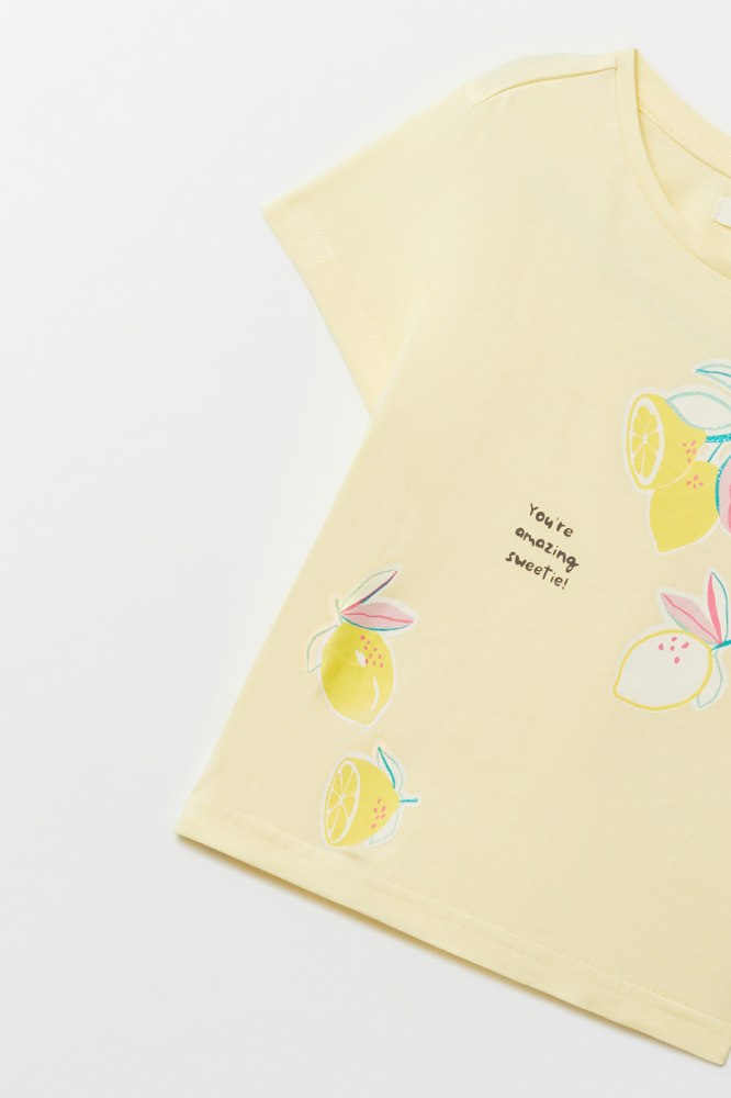 Sfera Lemon Aop T-Shirt - Yellow 3 Shaws Department Stores