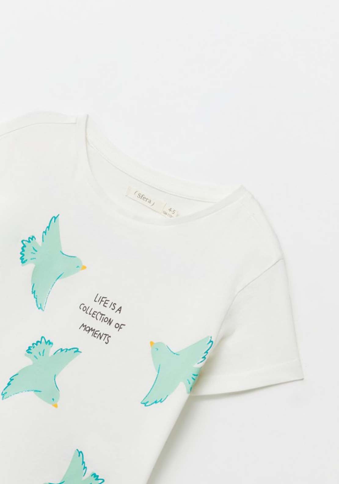 Sfera Bird Aop T-Shirt - Cream 3 Shaws Department Stores