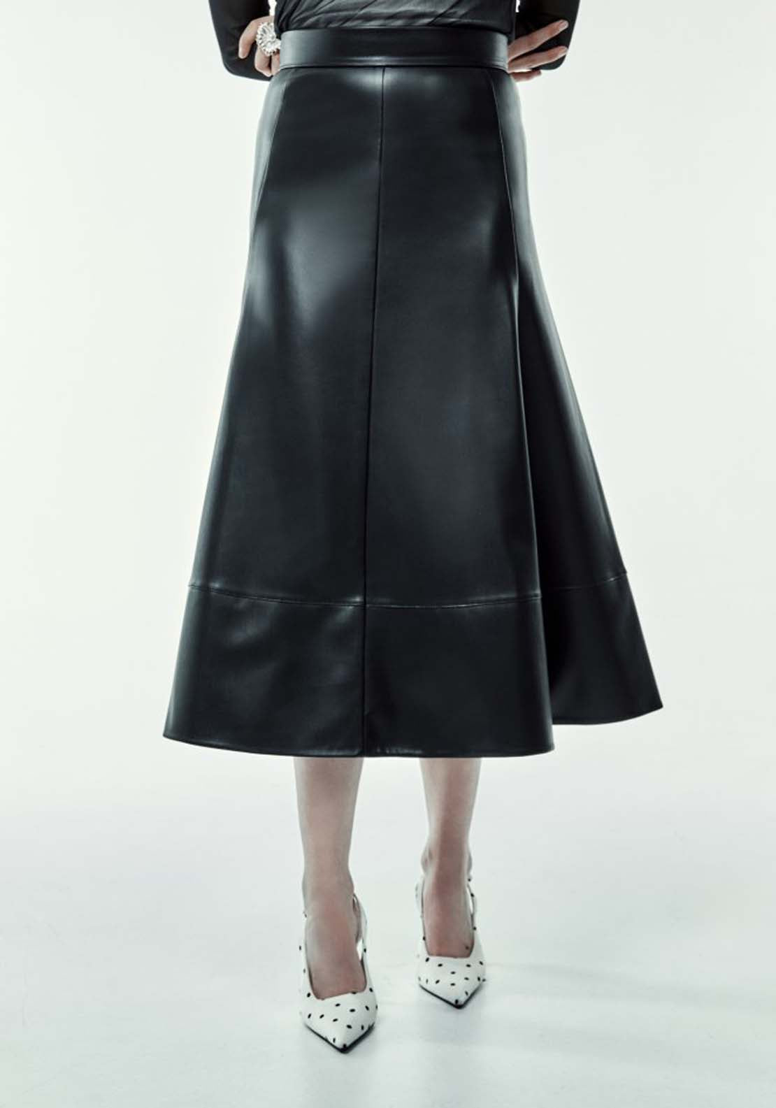 Sfera Faux Leather Midi Skirt 2 Shaws Department Stores