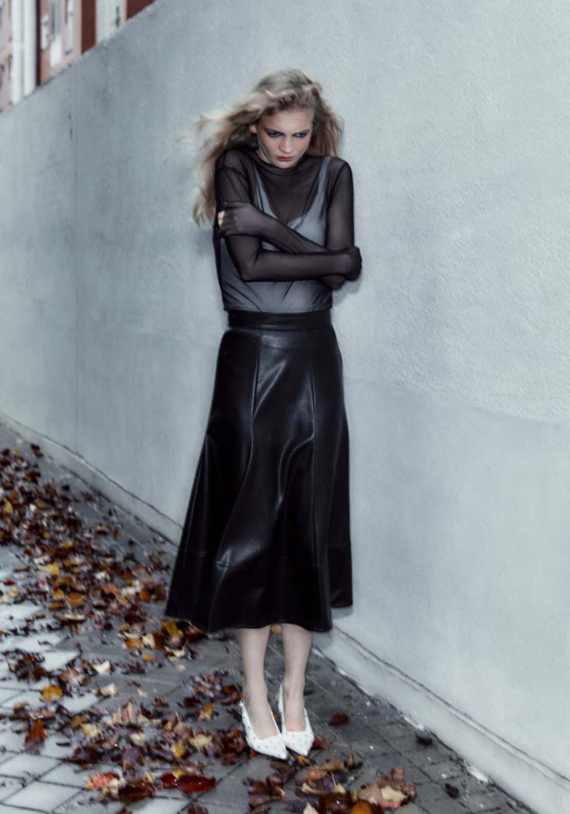 Sfera Faux Leather Midi Skirt 9 Shaws Department Stores