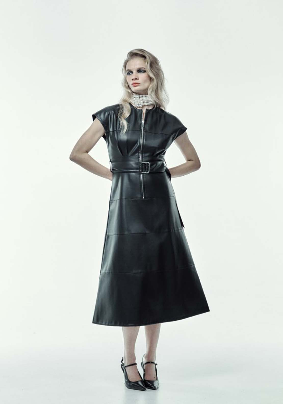 Sfera Faux Leather Dress 1 Shaws Department Stores