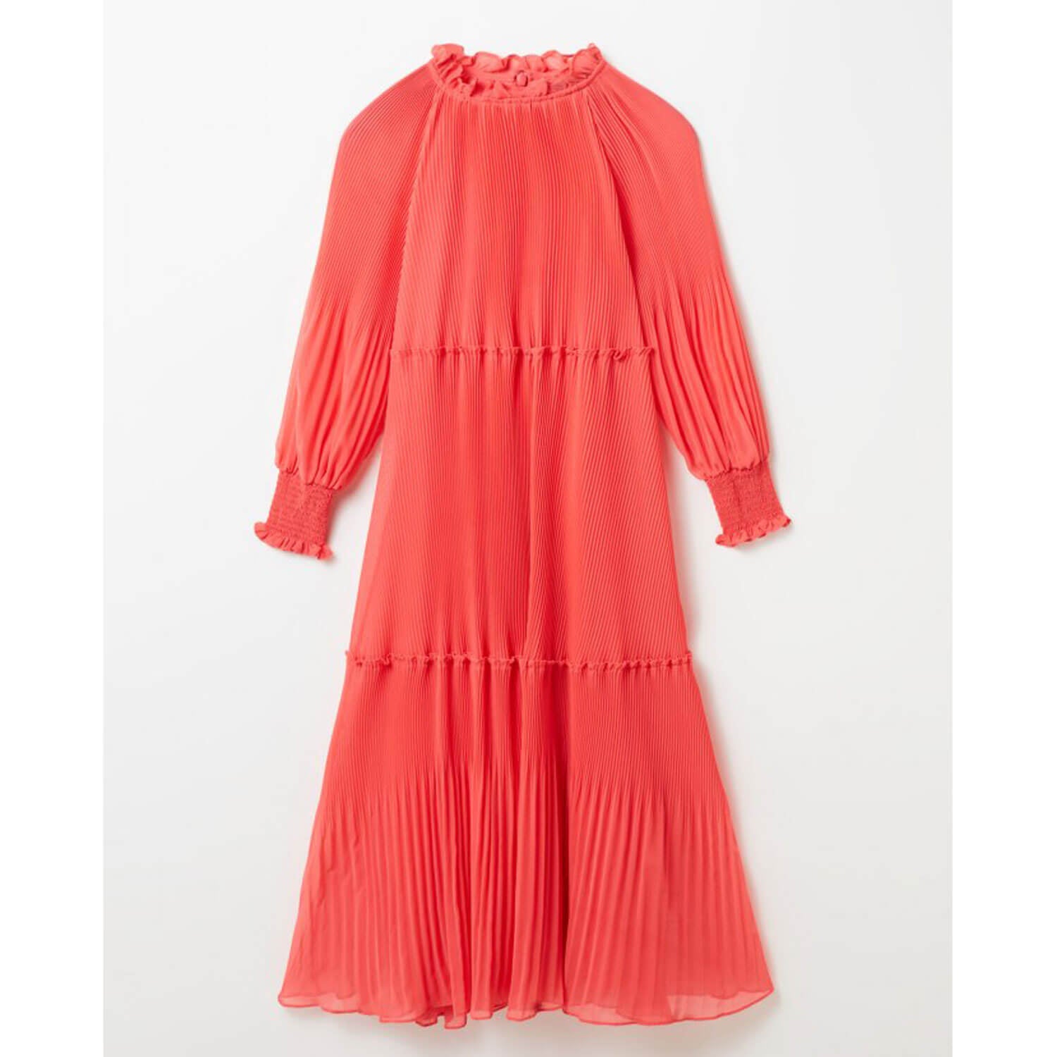 Sfera Pleated dress - Coral 1 Shaws Department Stores