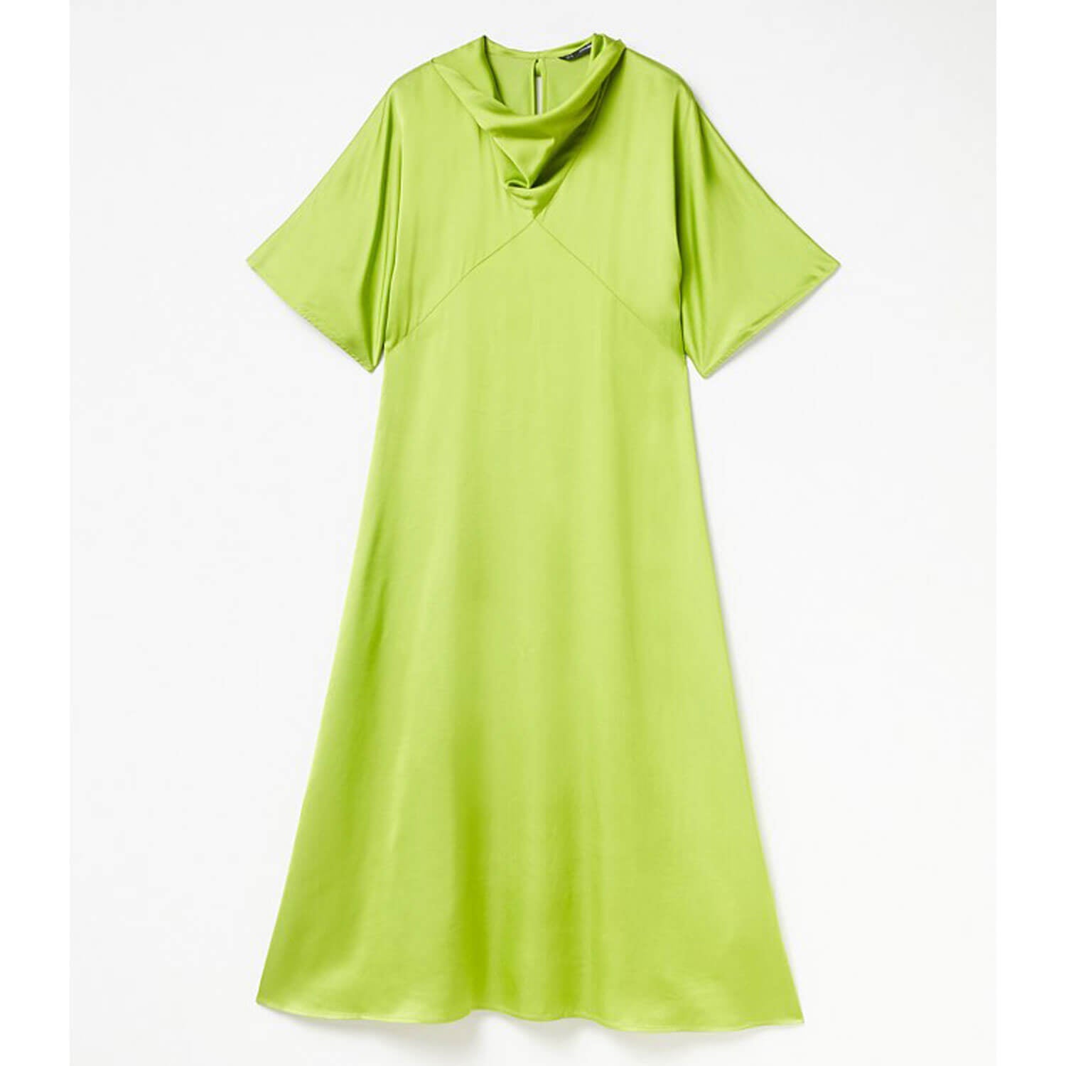 Sfera Draped collar dress - Lime 1 Shaws Department Stores