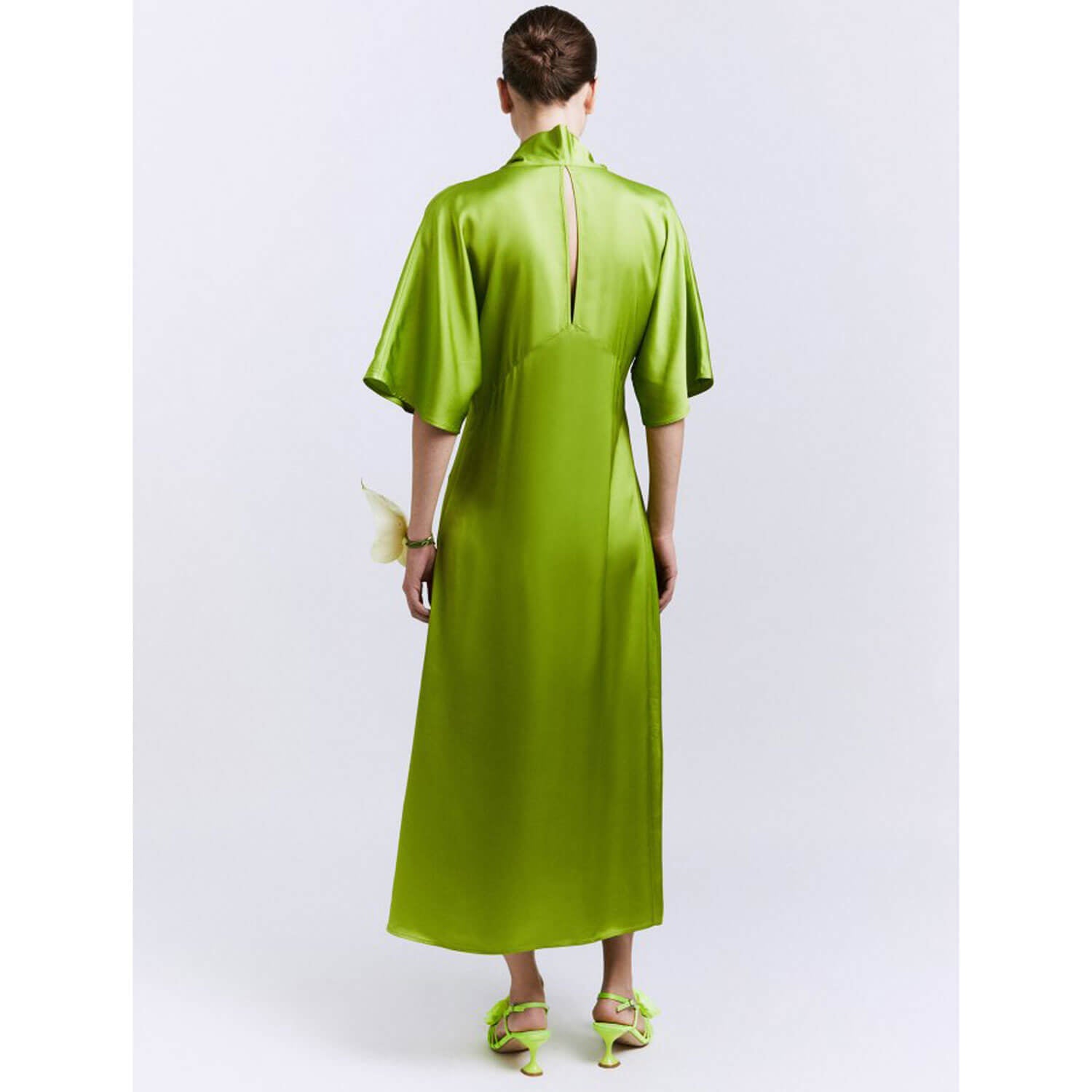Sfera Draped collar dress - Lime 4 Shaws Department Stores