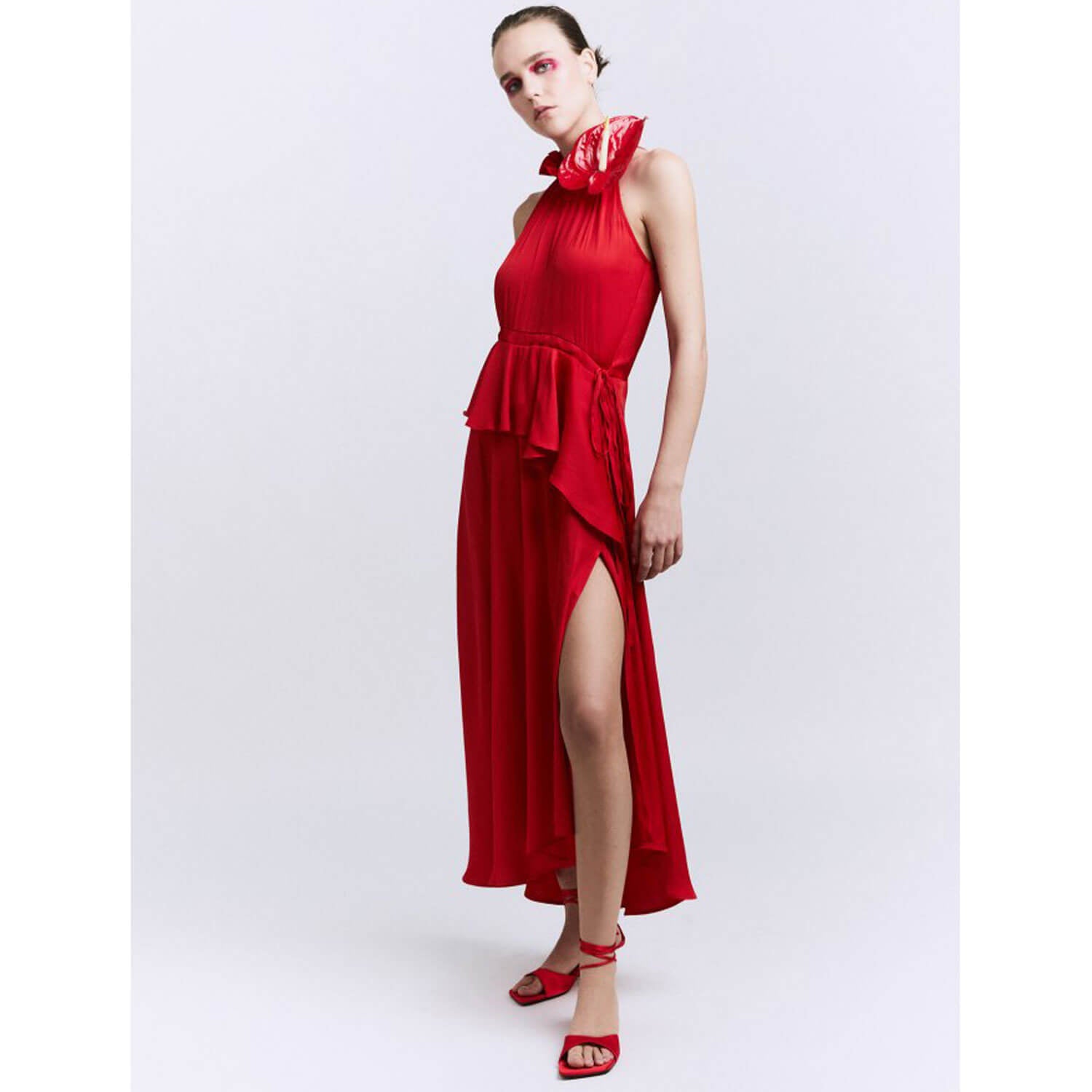 Sfera Gathered dress - Red 4 Shaws Department Stores