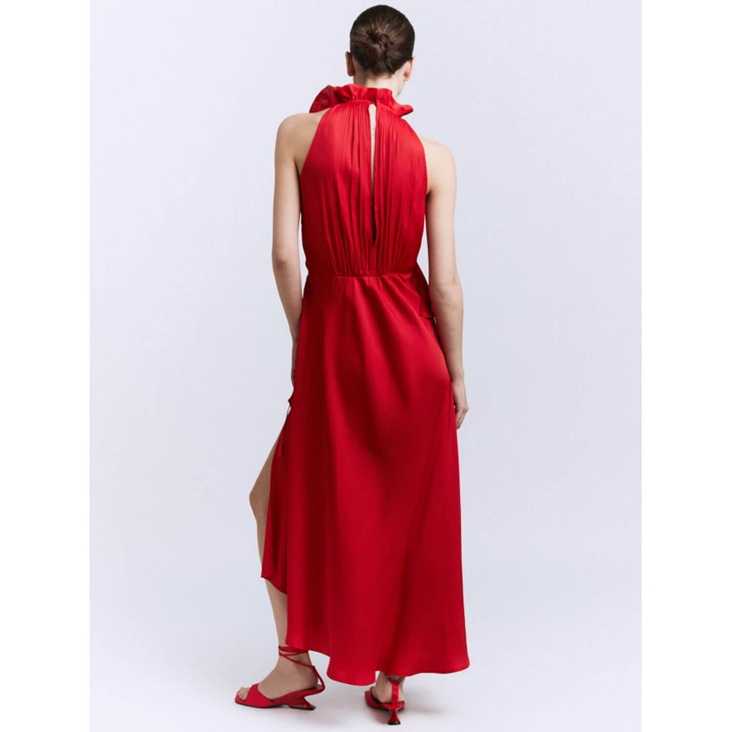Sfera Gathered dress - Red 5 Shaws Department Stores