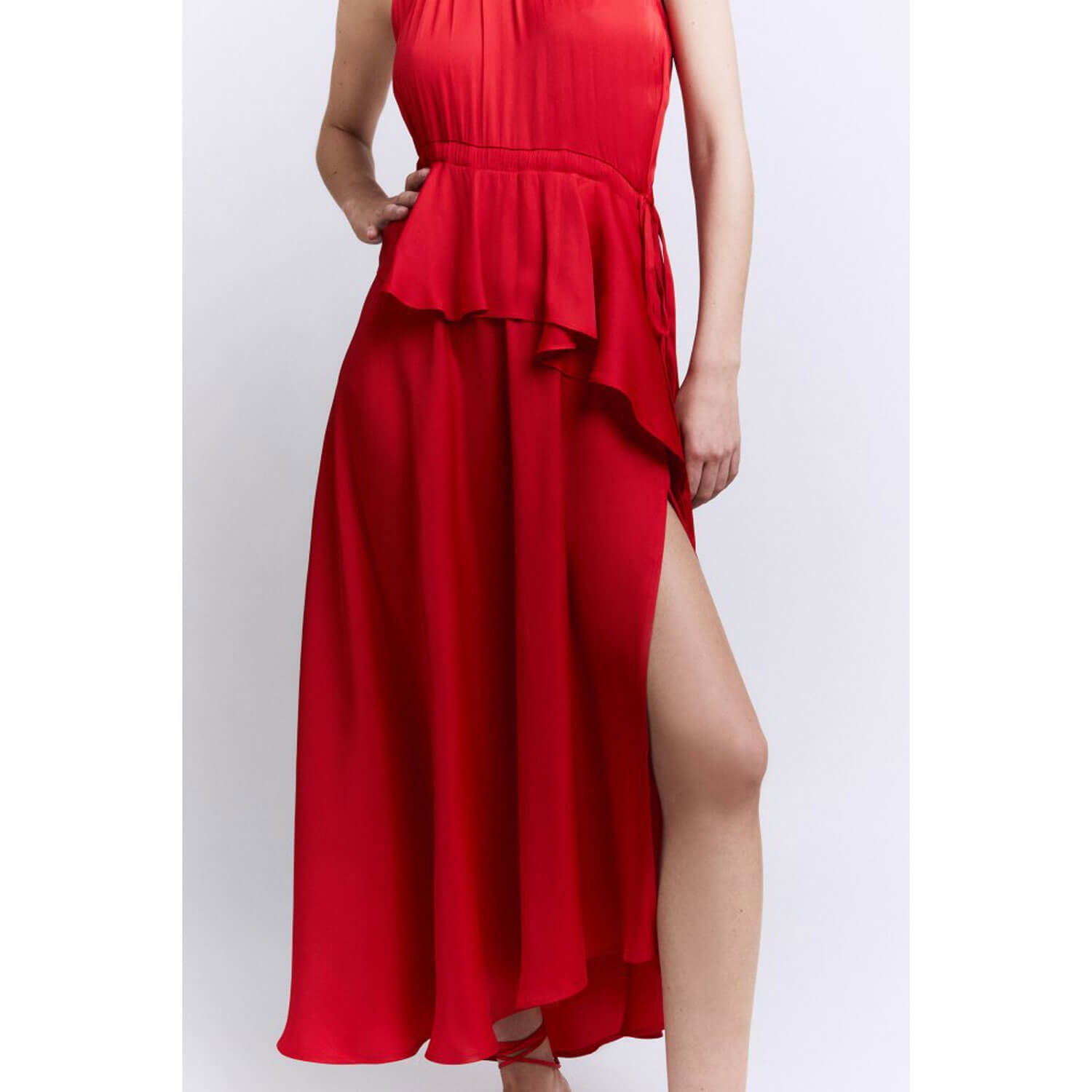 Sfera Gathered dress - Red 6 Shaws Department Stores