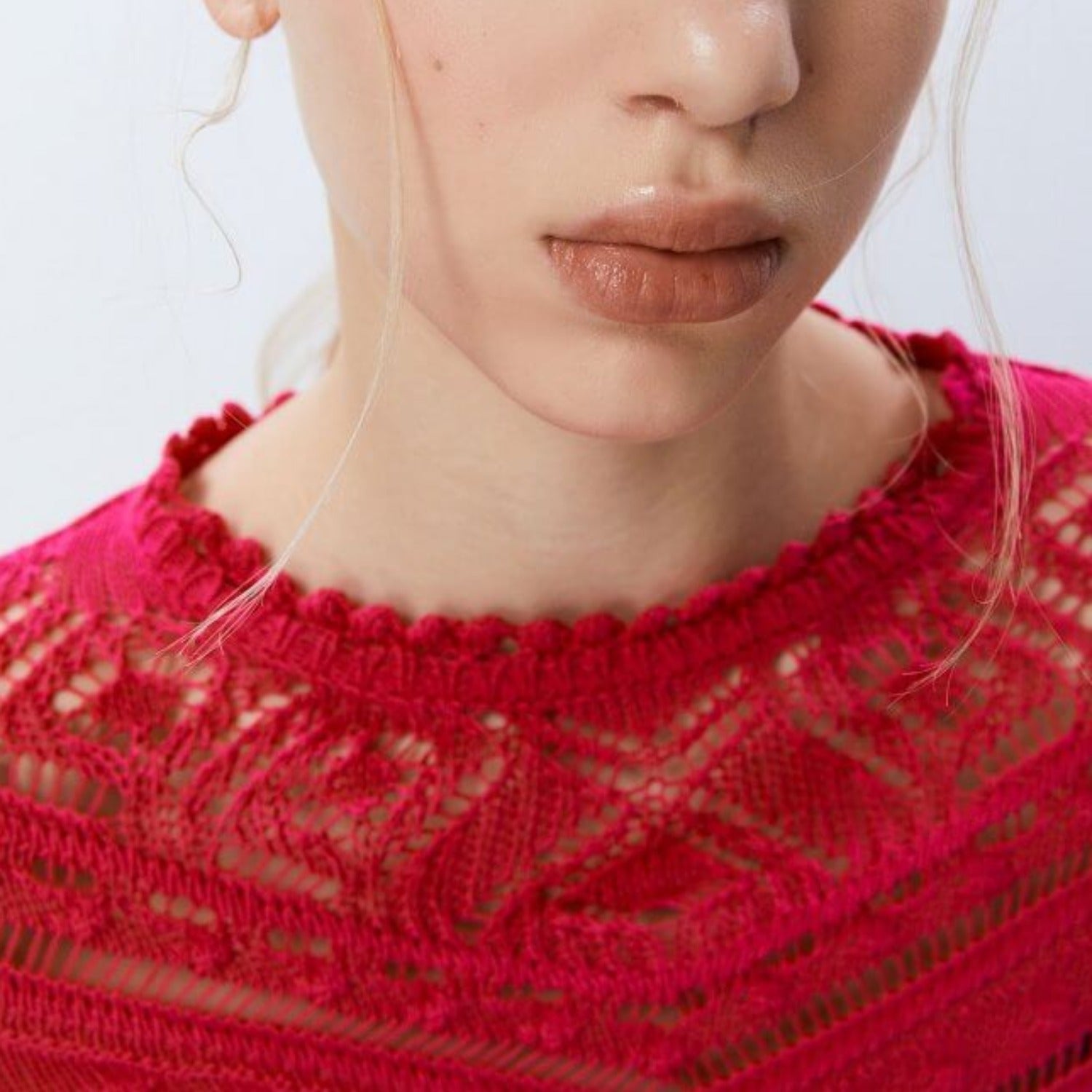 Sfera Open-knit sweater - Fuchsia 3 Shaws Department Stores