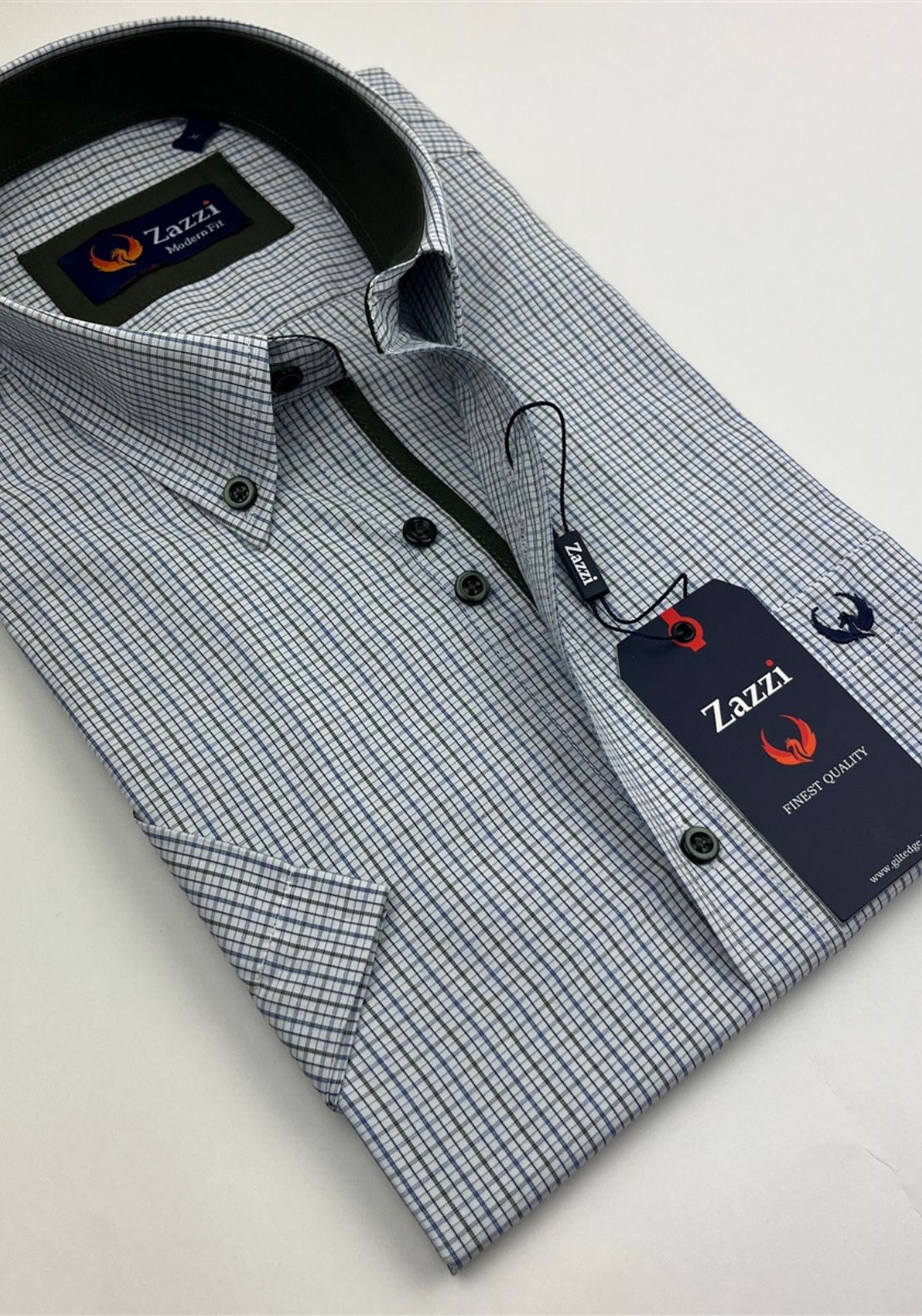 Zazzi Short Sleeve Check Shirt - Beige 2 Shaws Department Stores