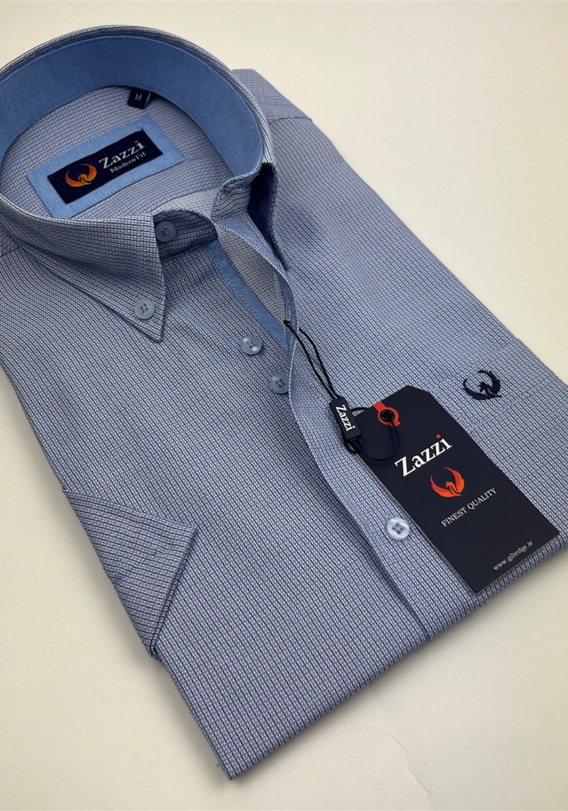 Zazzi Short Sleeve Checked Shirt - Beige 2 Shaws Department Stores