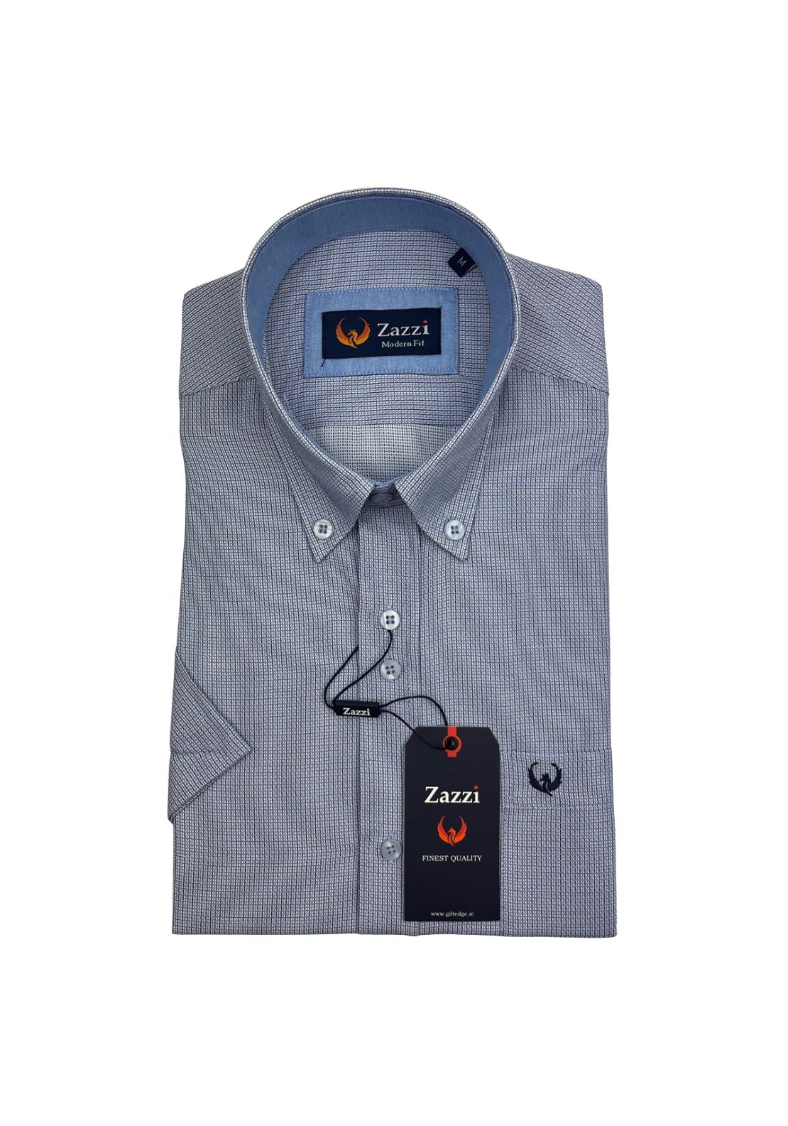 Zazzi Short Sleeve Checked Shirt - Beige 1 Shaws Department Stores
