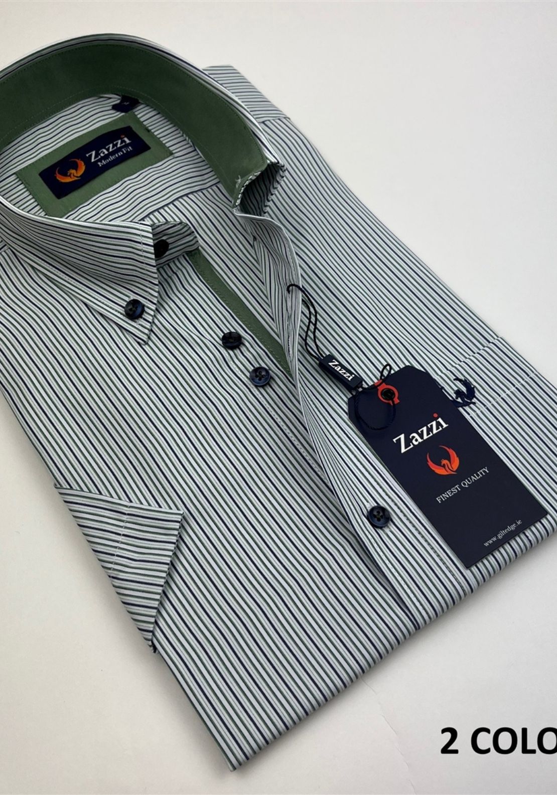 Zazzi Short Sleeve Stripe Shirt - Blue 2 Shaws Department Stores
