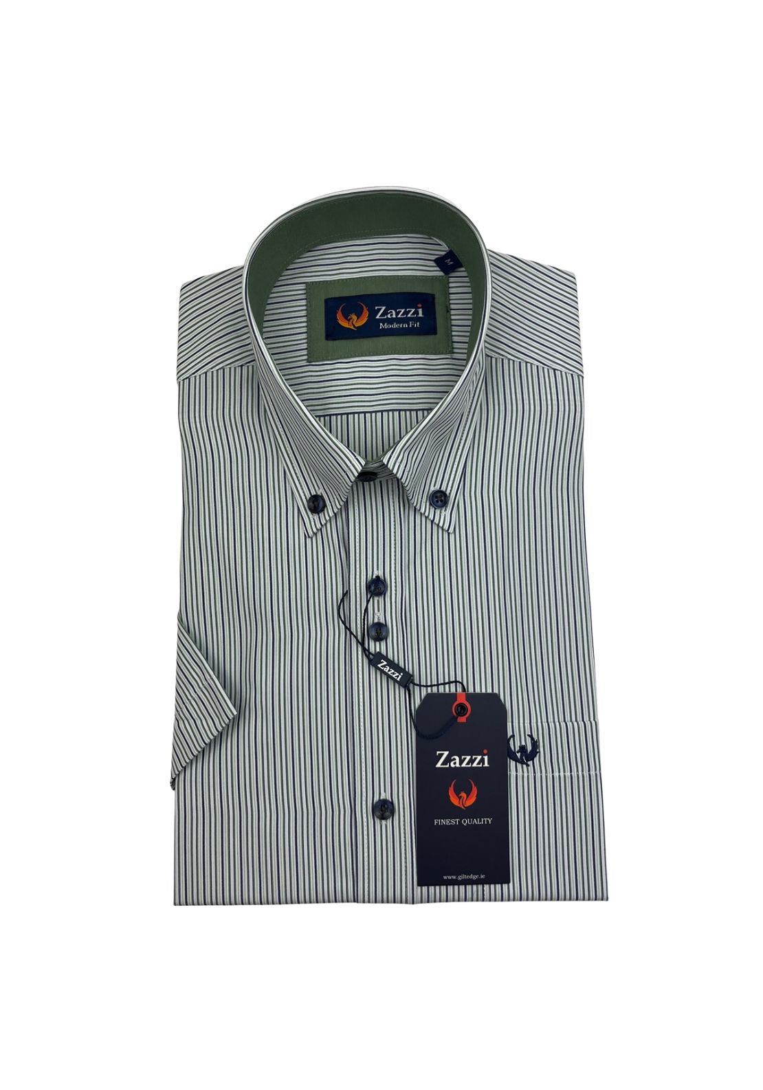 Zazzi Short Sleeve Stripe Shirt - Blue 1 Shaws Department Stores