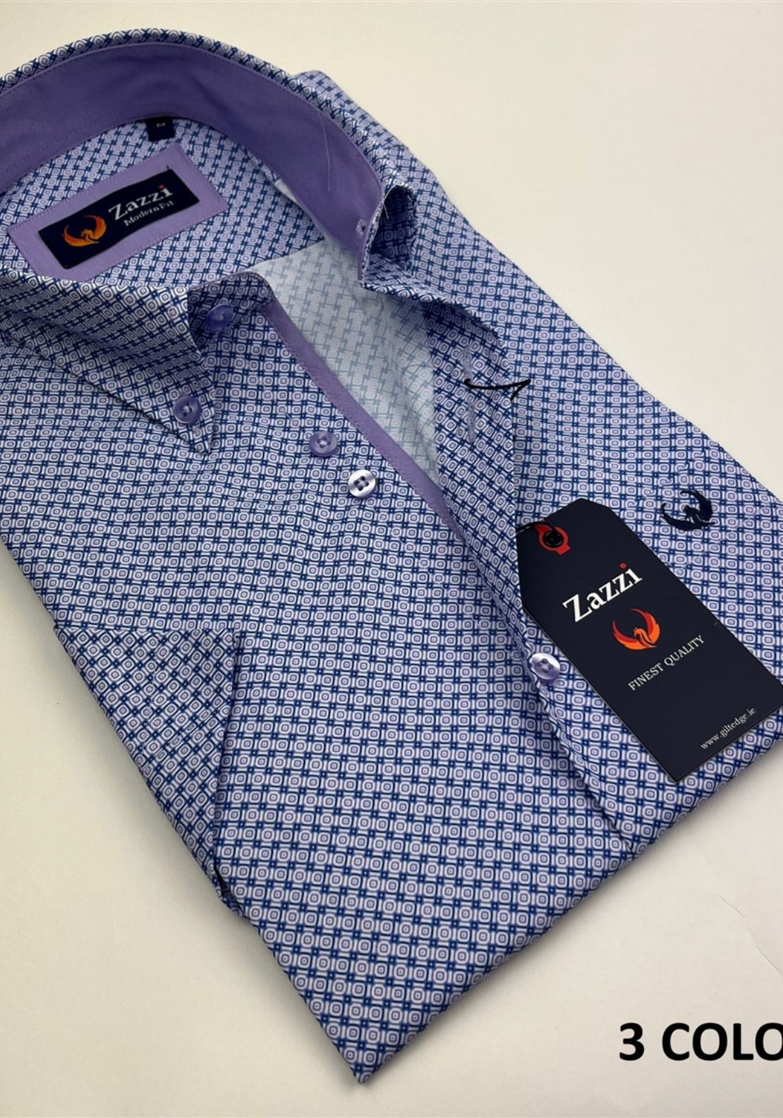 Zazzi Short Sleeve Print Shirt - Purple 2 Shaws Department Stores