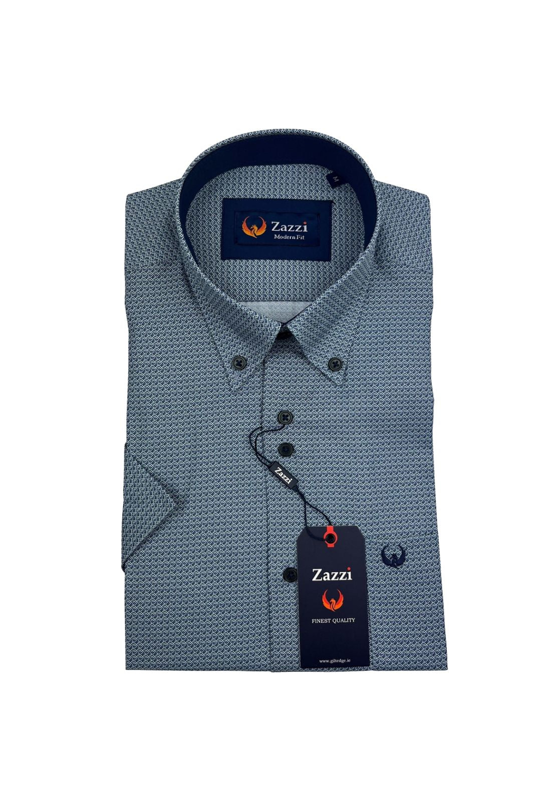 Zazzi Short Sleeve Print Shirt - Green 1 Shaws Department Stores