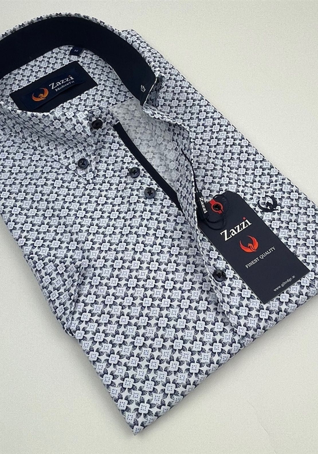 Zazzi Short Sleeve Printed Shirt - Blue 2 Shaws Department Stores