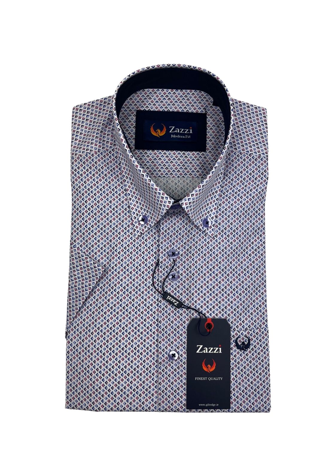 Zazzi Short Sleeve Printed Shirt - Berry 1 Shaws Department Stores