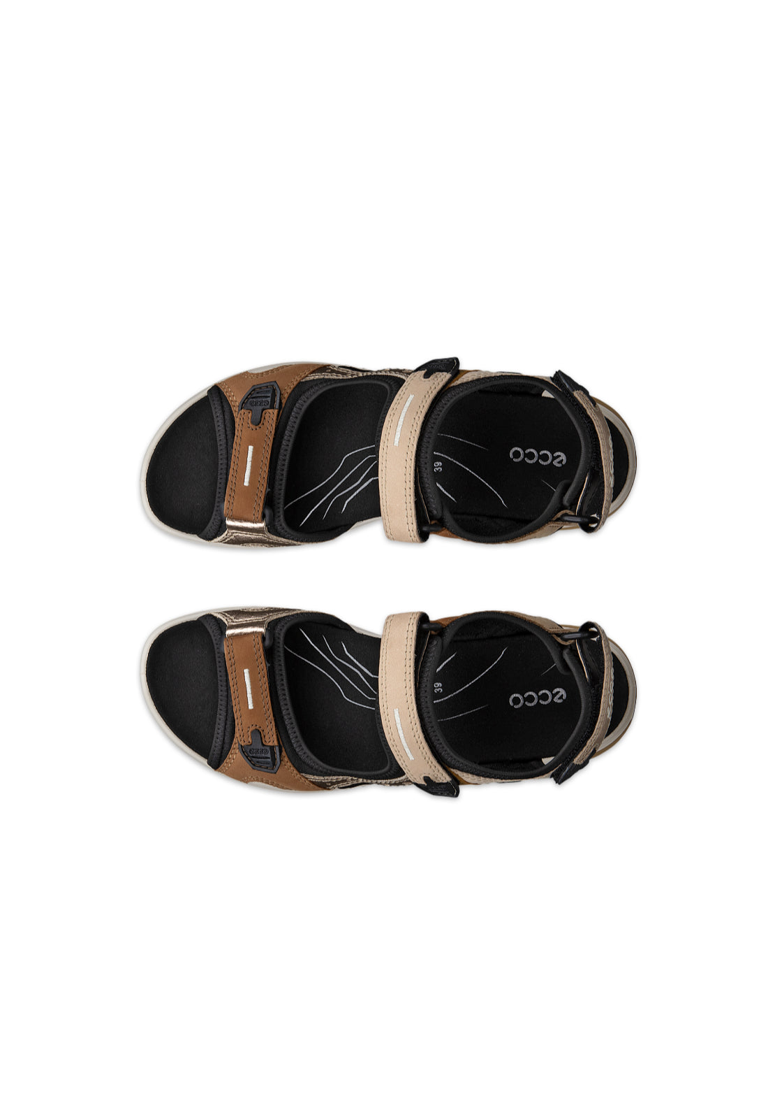 Ecco Offroad Hiking Sandal - Multicolour Brown 2 Shaws Department Stores