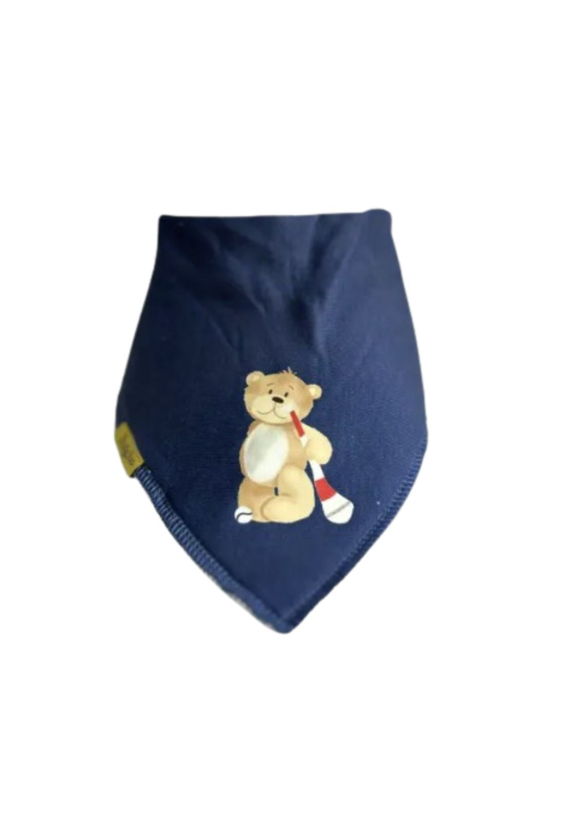 Babyboo Hurling Teddy Organic Cotton DribbleBoo Bandana Bib - Blue 1 Shaws Department Stores