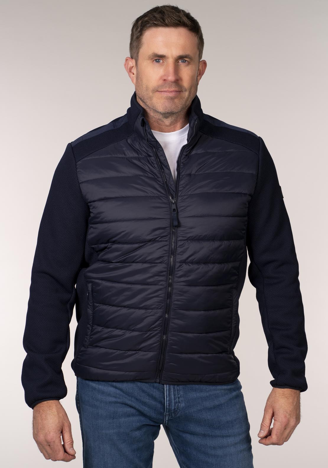 Yeats Quilted Seasonal Jacket - Blue 1 Shaws Department Stores