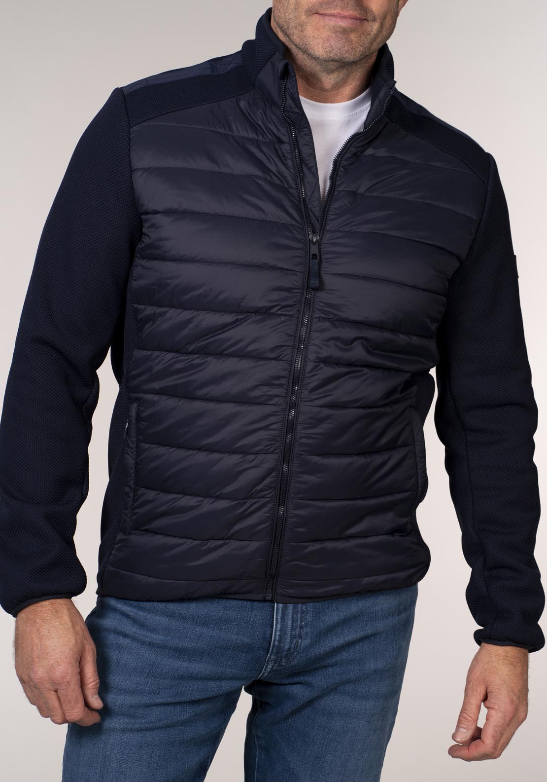 Yeats Quilted Seasonal Jacket - Blue 4 Shaws Department Stores