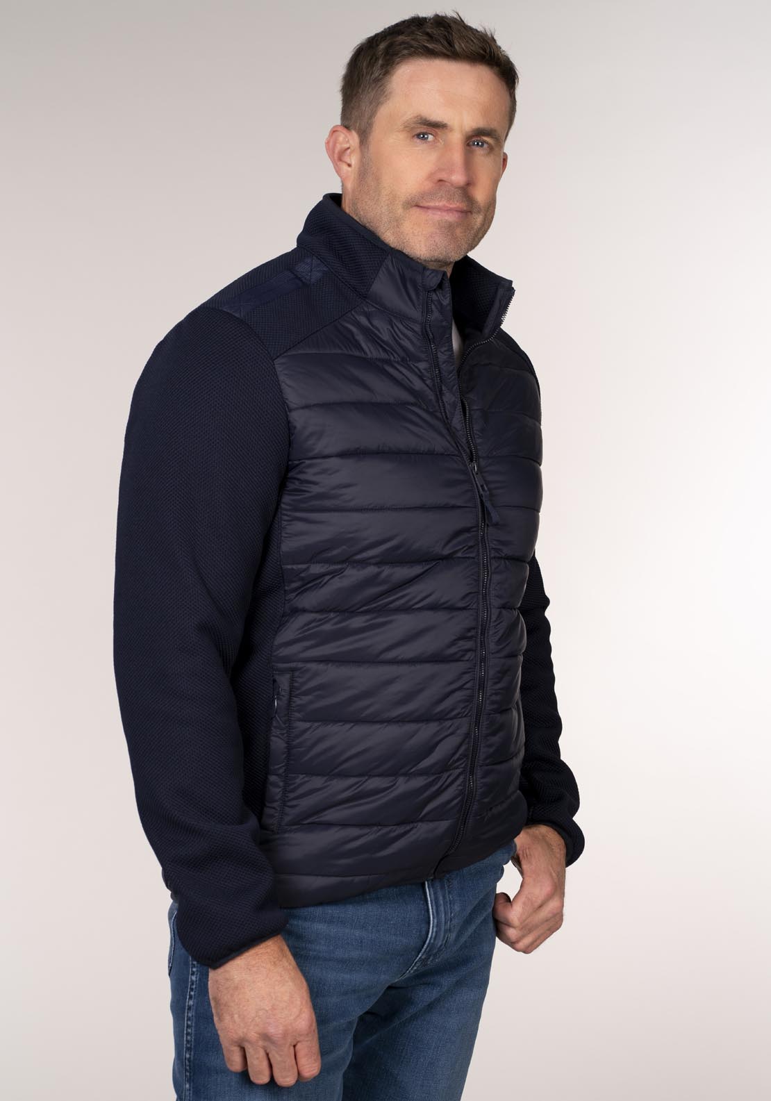 Yeats Quilted Seasonal Jacket - Blue 3 Shaws Department Stores