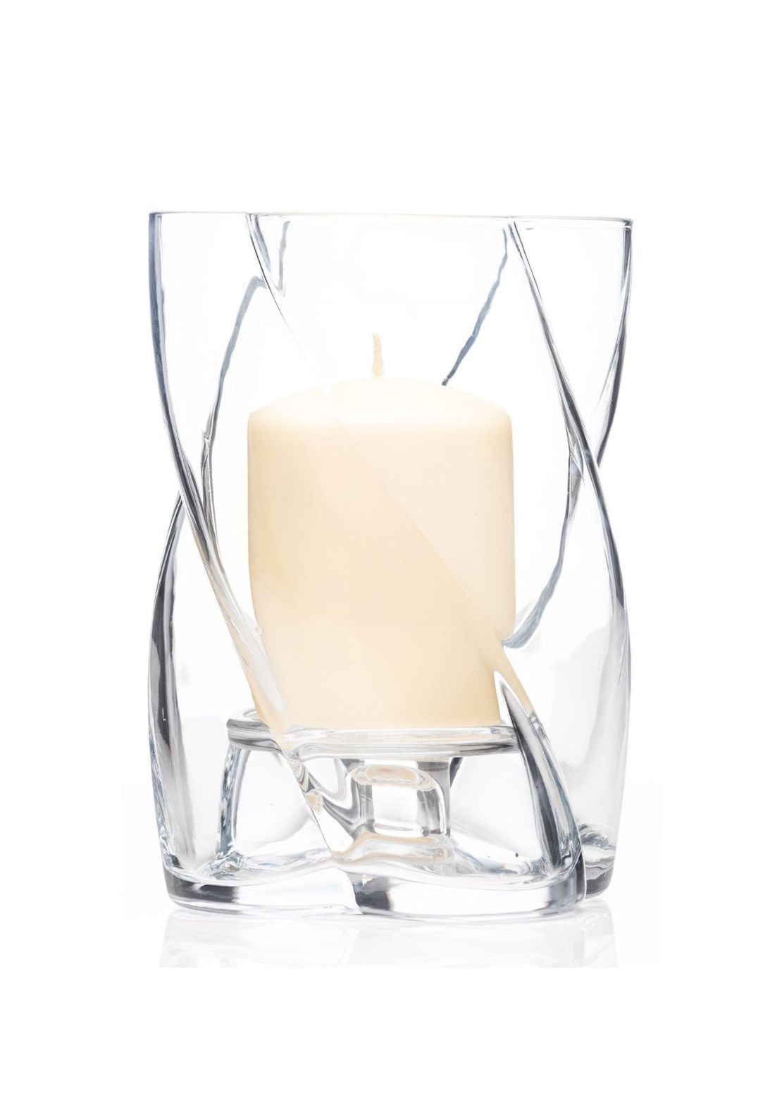Newgrange Living Roisin Hurricance Pillar Candle Holder - Clear 1 Shaws Department Stores