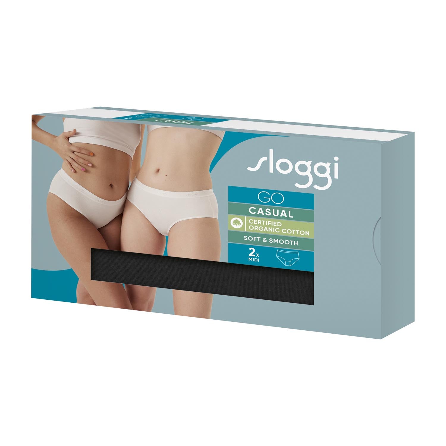 Sloggi Go Casual Midi 2 Pack Brief - Black 8 Shaws Department Stores