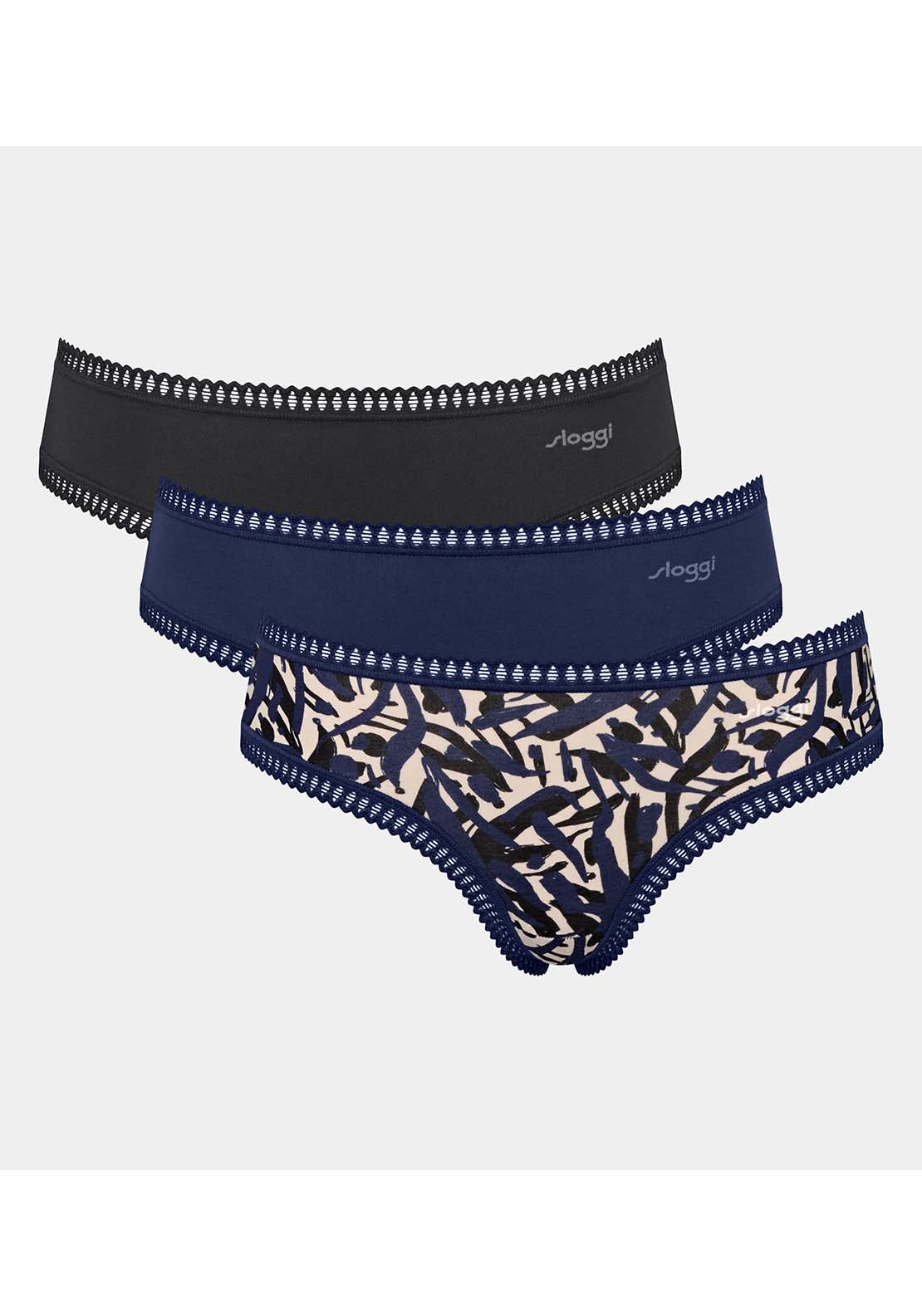 Sloggi Go Crush hipster brief 3 pack - Blue 2 Shaws Department Stores