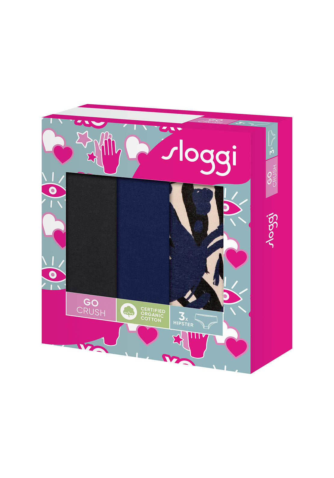 Sloggi Go Crush hipster brief 3 pack - Blue 1 Shaws Department Stores